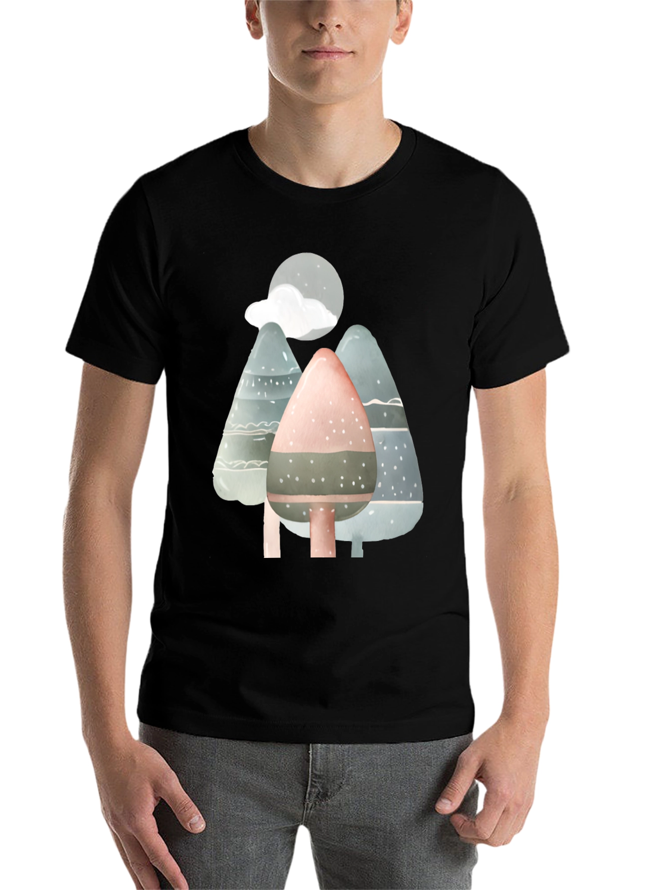 Black Nature Scene T-Shirt view 7