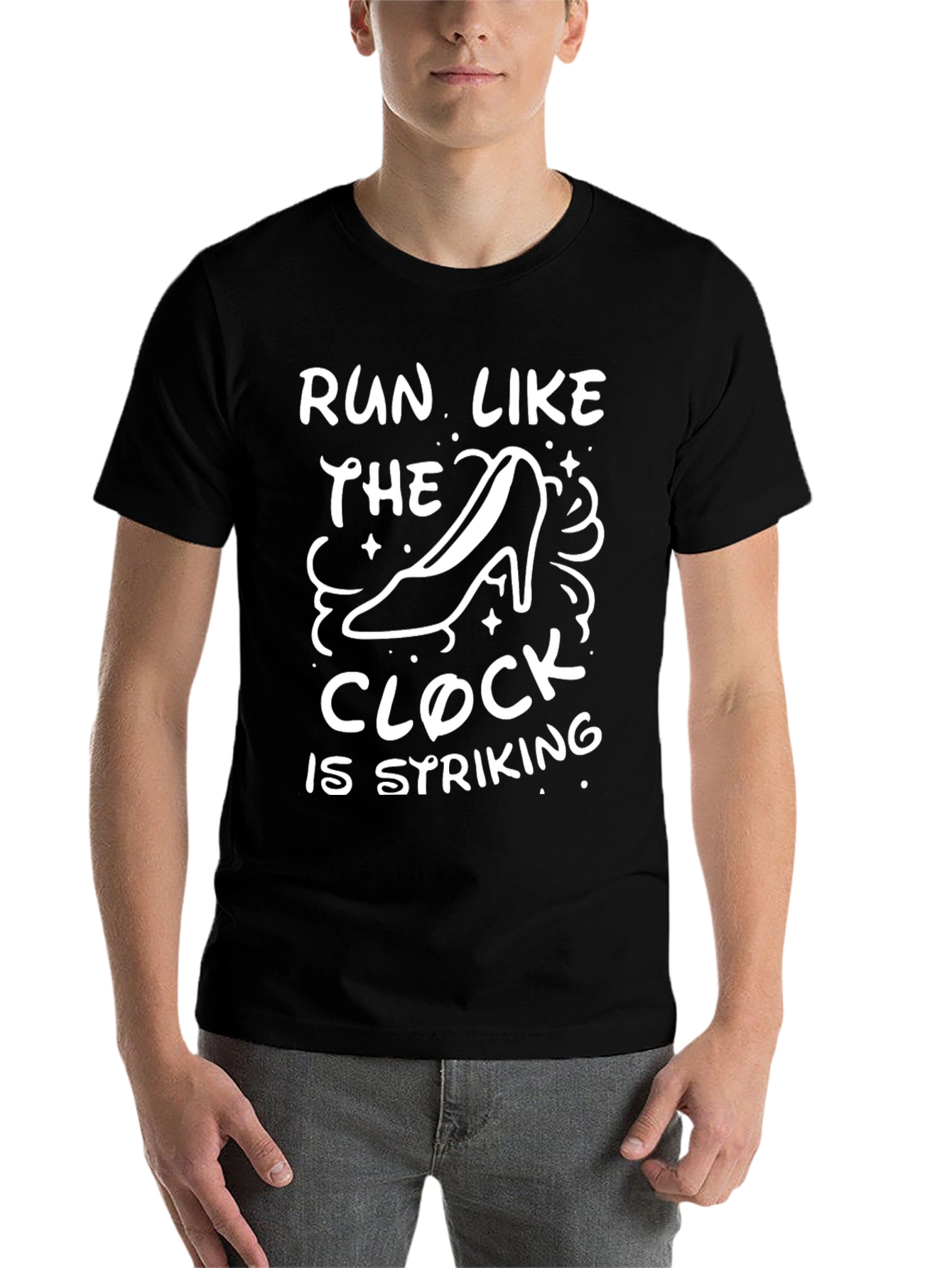 Black Run Like the Clock is Striking T-Shirt view 7