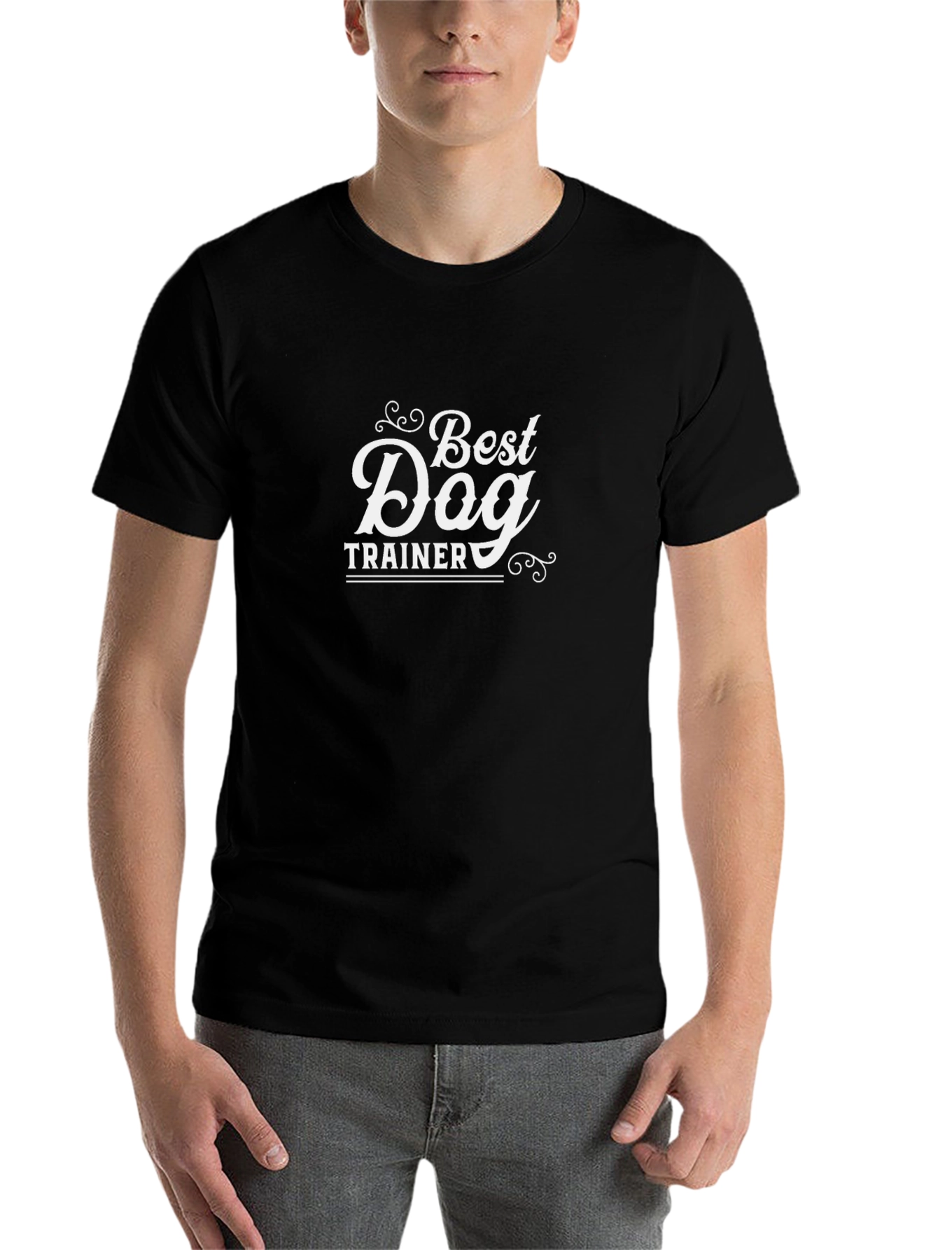 Black Best Dog Trainer Black T-Shirt view 7