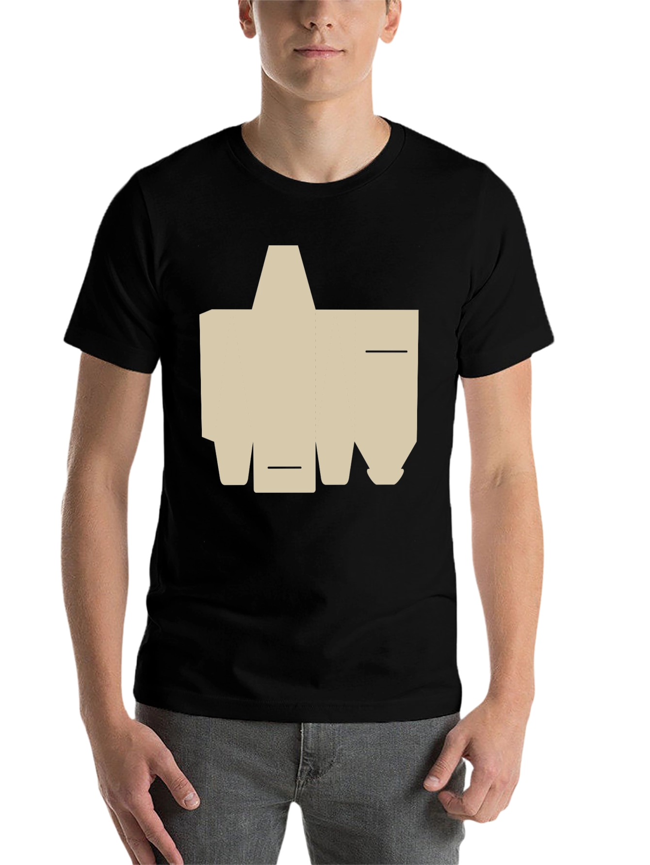 Black Abstract Graphic Tee - Unique Black Shirt view 7