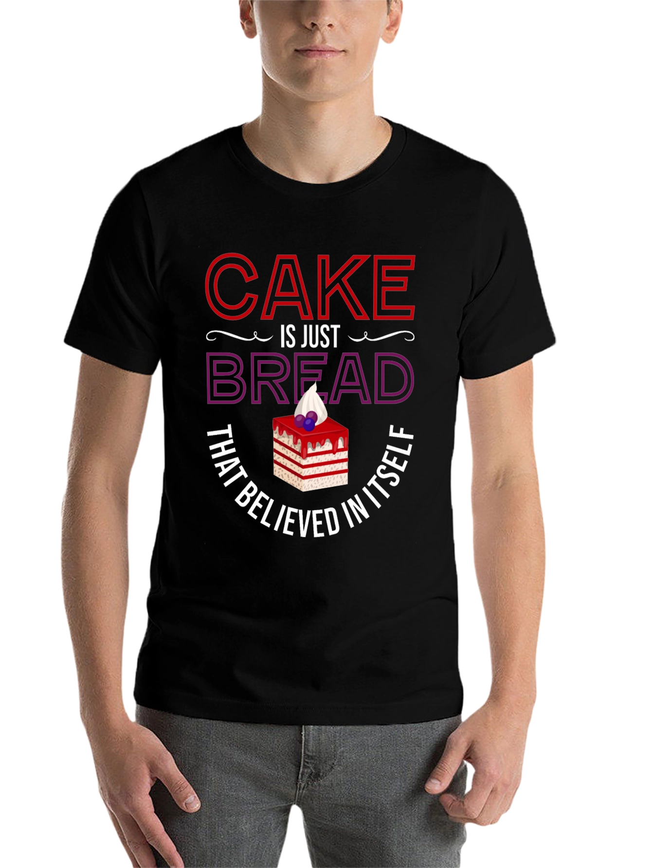 Black Cake Is Just Bread T-Shirt Funny Foodie Tee view 7