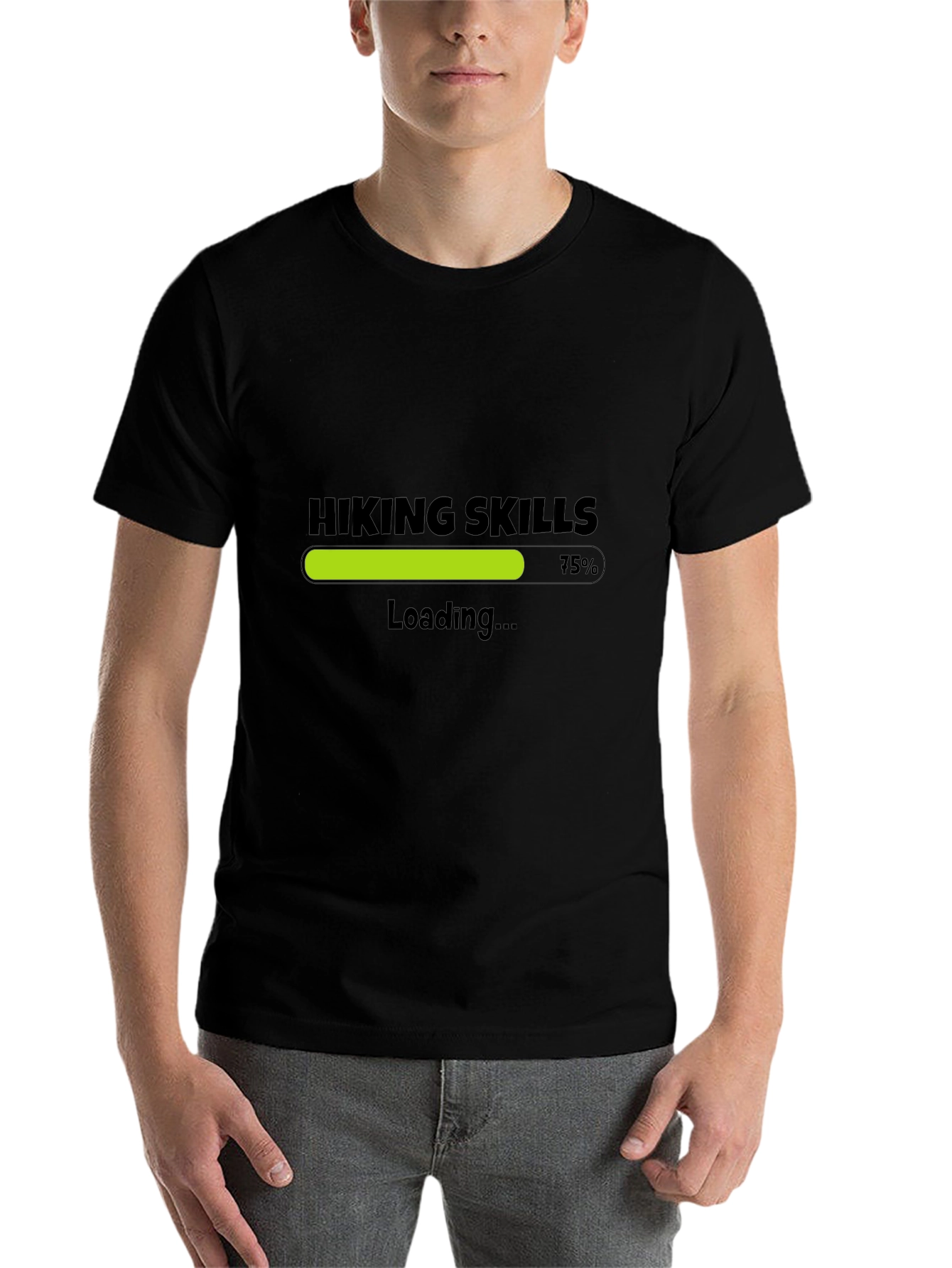 Black Hiking Skills Loading T-Shirt - Black view 7