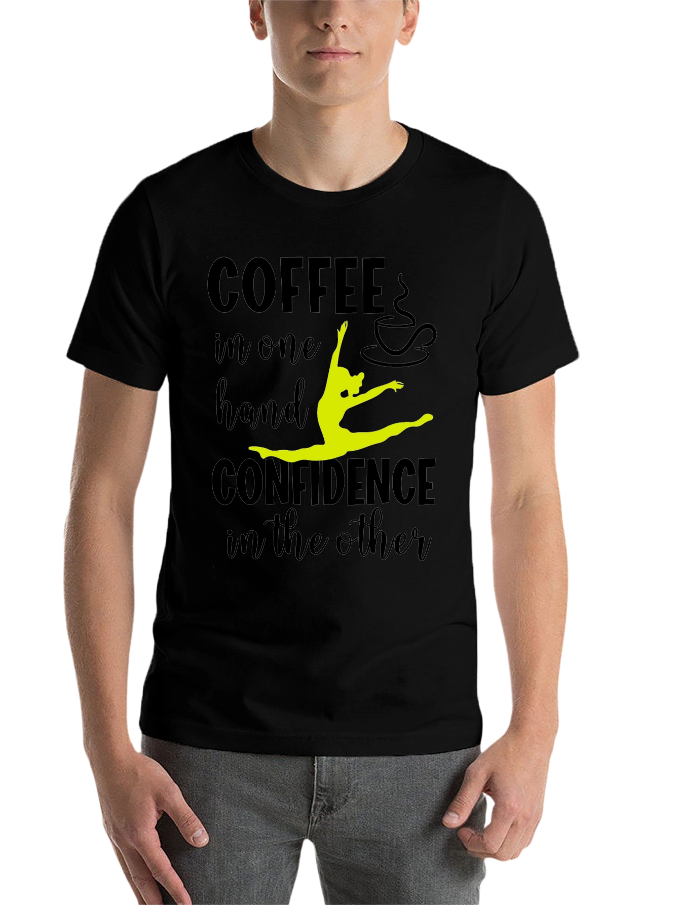 Black Coffee & Confidence Graphic Tee - Black view 7