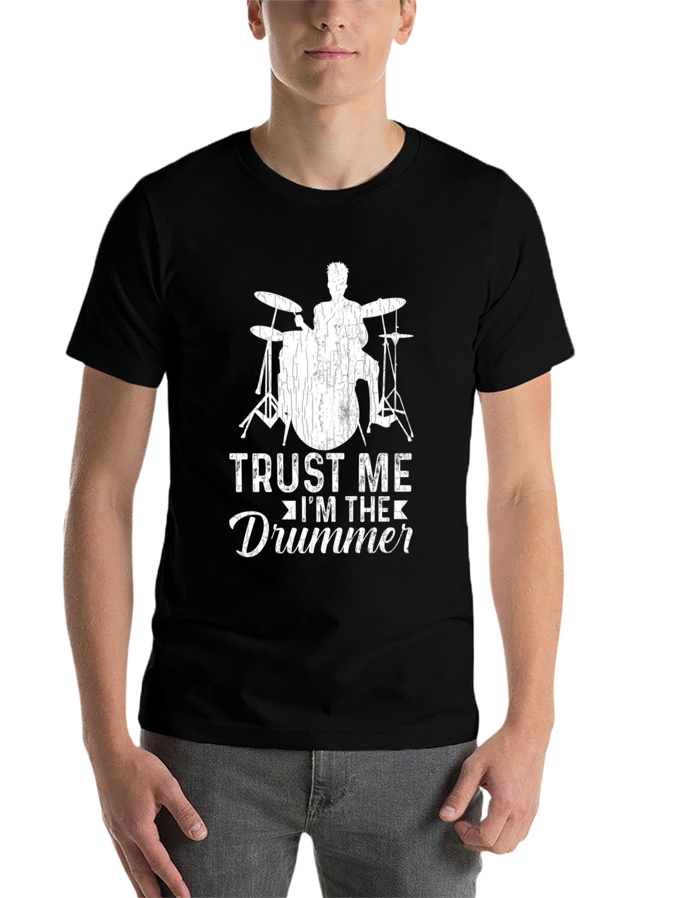 Black Trust Me I'm The Drummer T-Shirt view 7