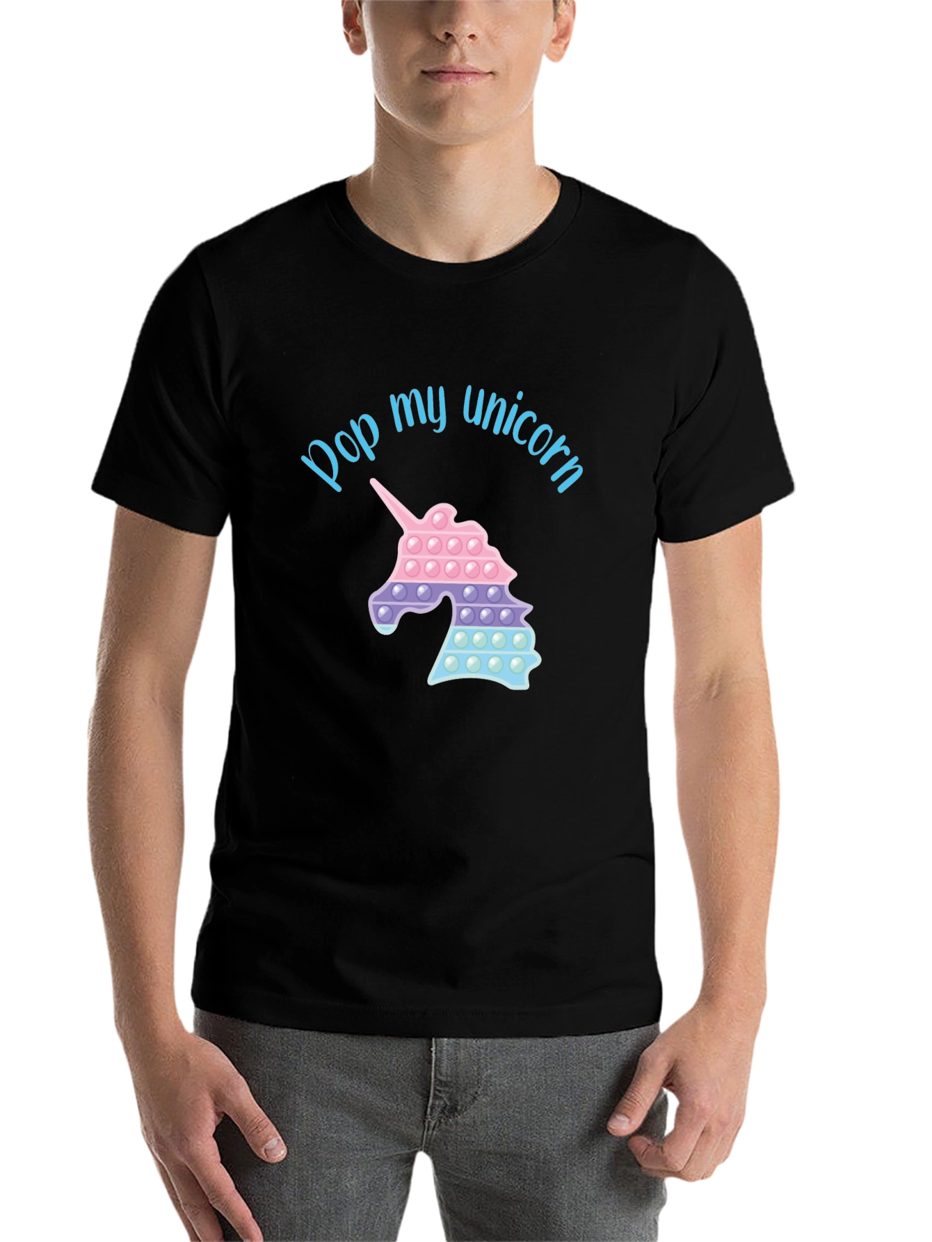 Black Pop My Unicorn T-Shirt Black Graphic Tee view 7