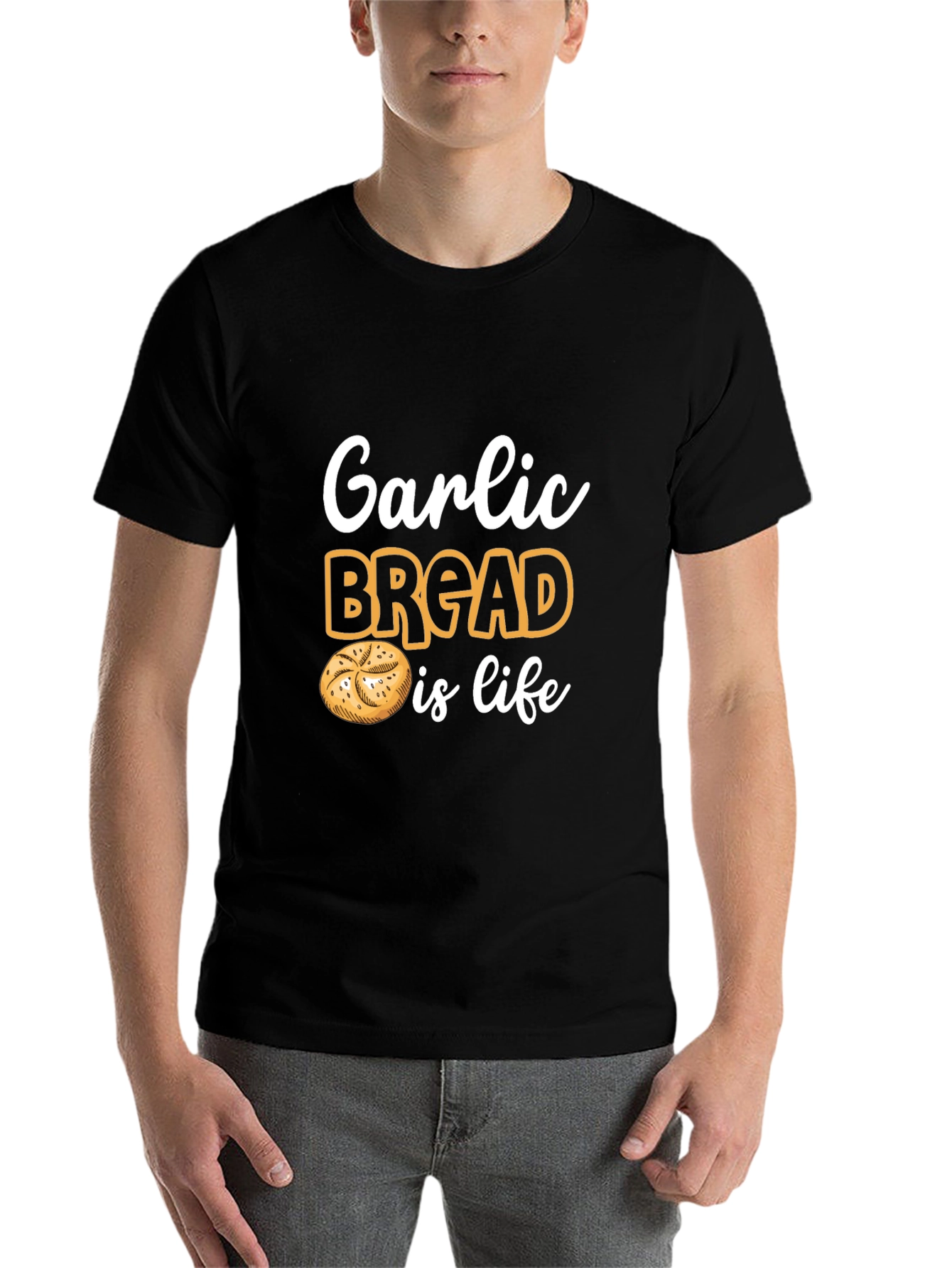 Black Garlic Bread is Life Graphic Tee - Soft Cotton Blend view 7