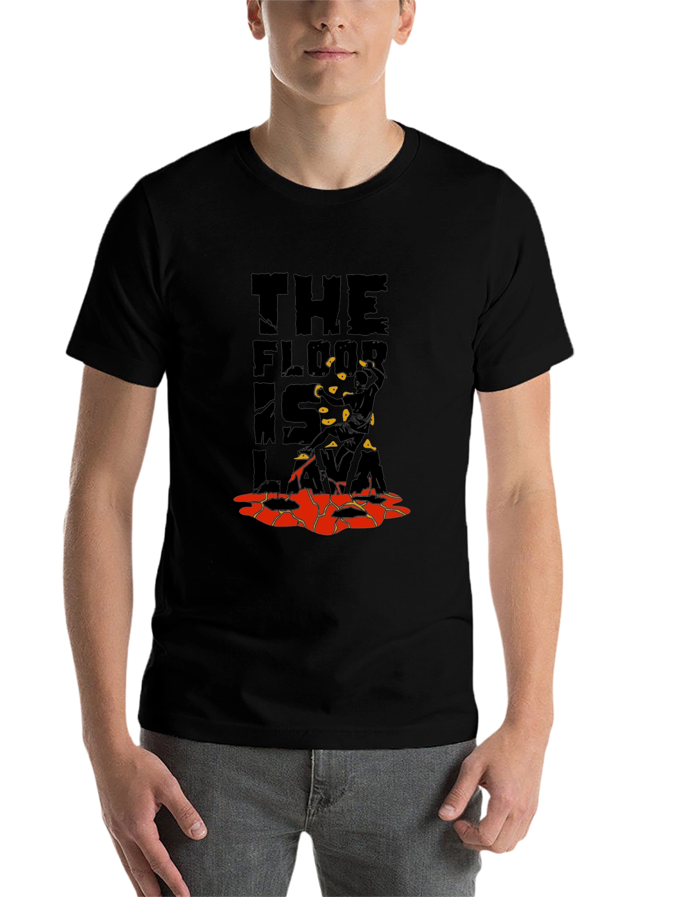 Black The Floor is Lava Graphic T-Shirt view 7