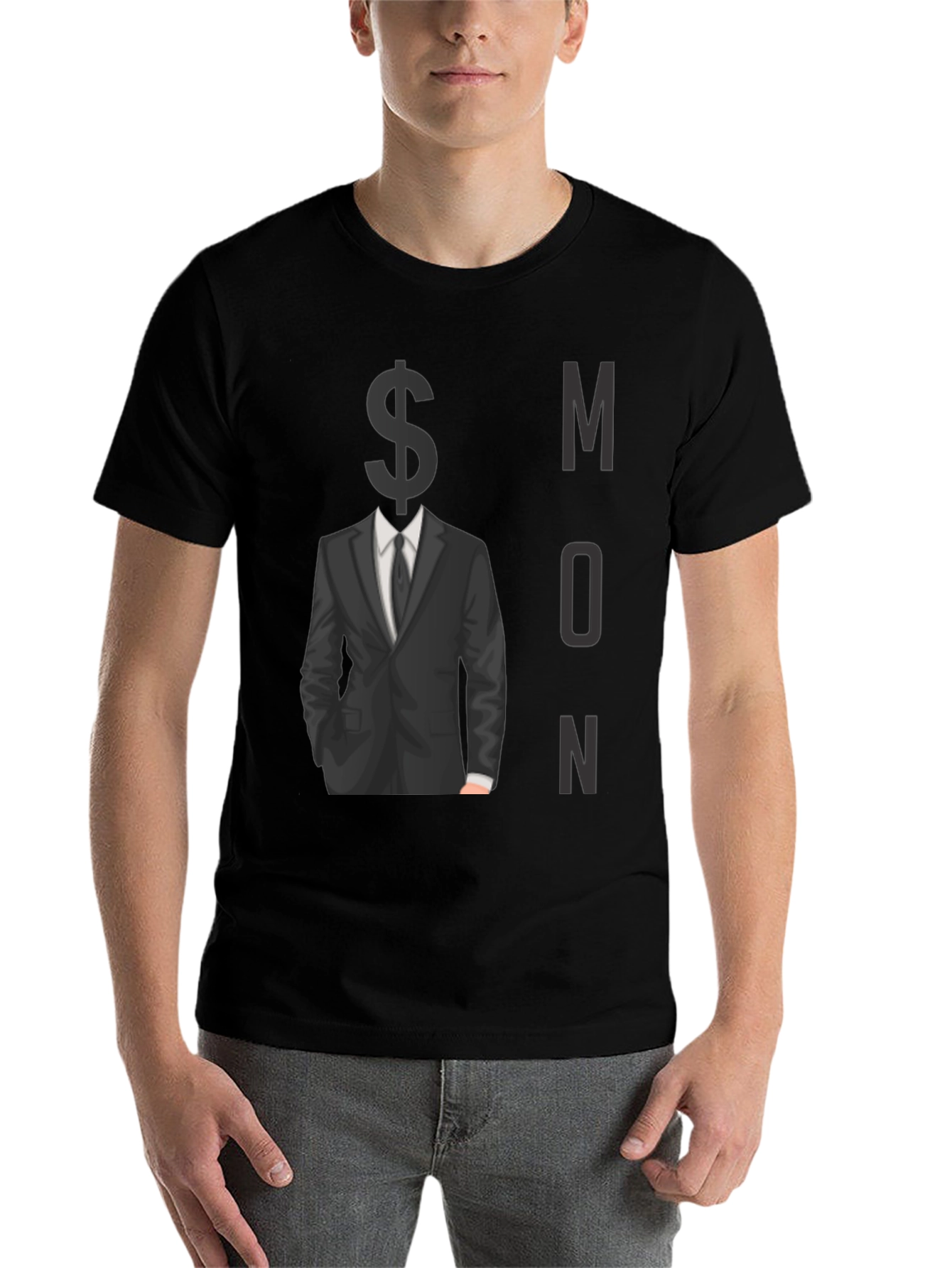 Black Money Minded Men's Black Graphic Tee view 7