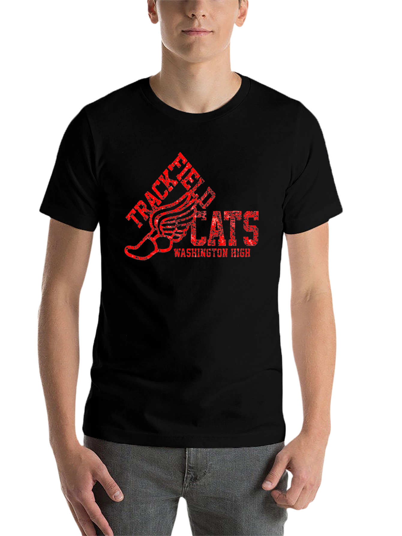 Track & Field Wildcats Black Graphic T-Shirt - 7