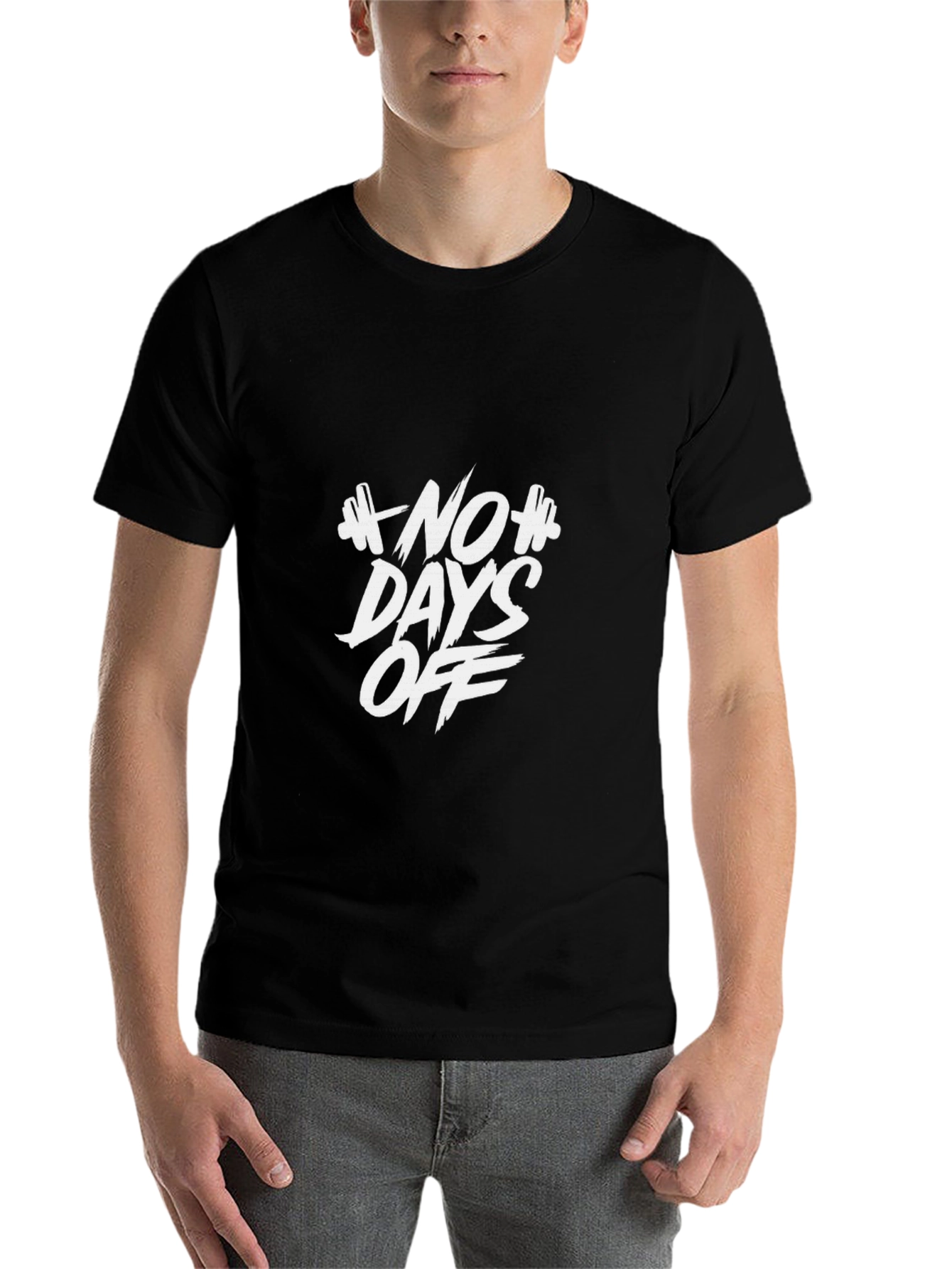 Black No Days Off Graphic Tee - Black view 7