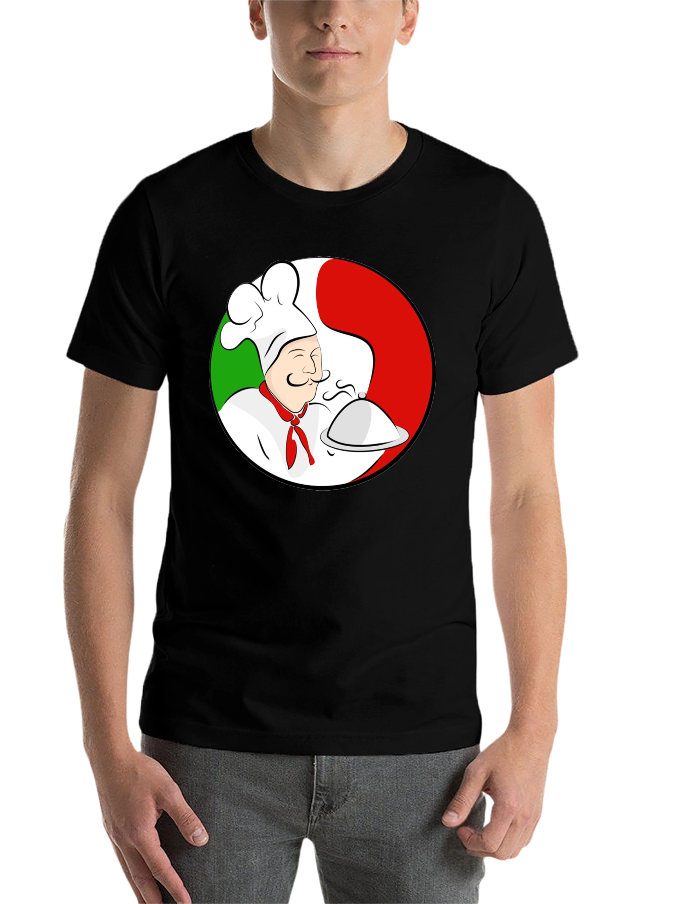 Black Chef Italian Flag T-Shirt view 7