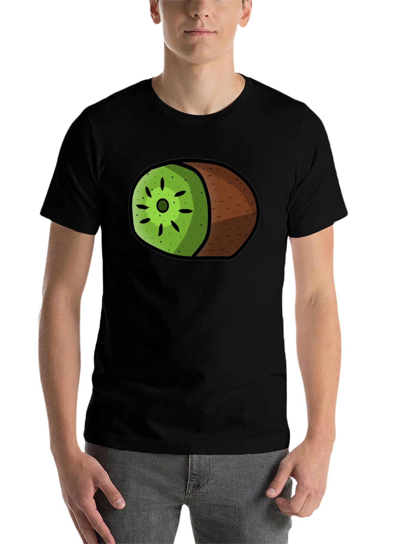 Black Kiwi Graphic Print Black T-Shirt view 7
