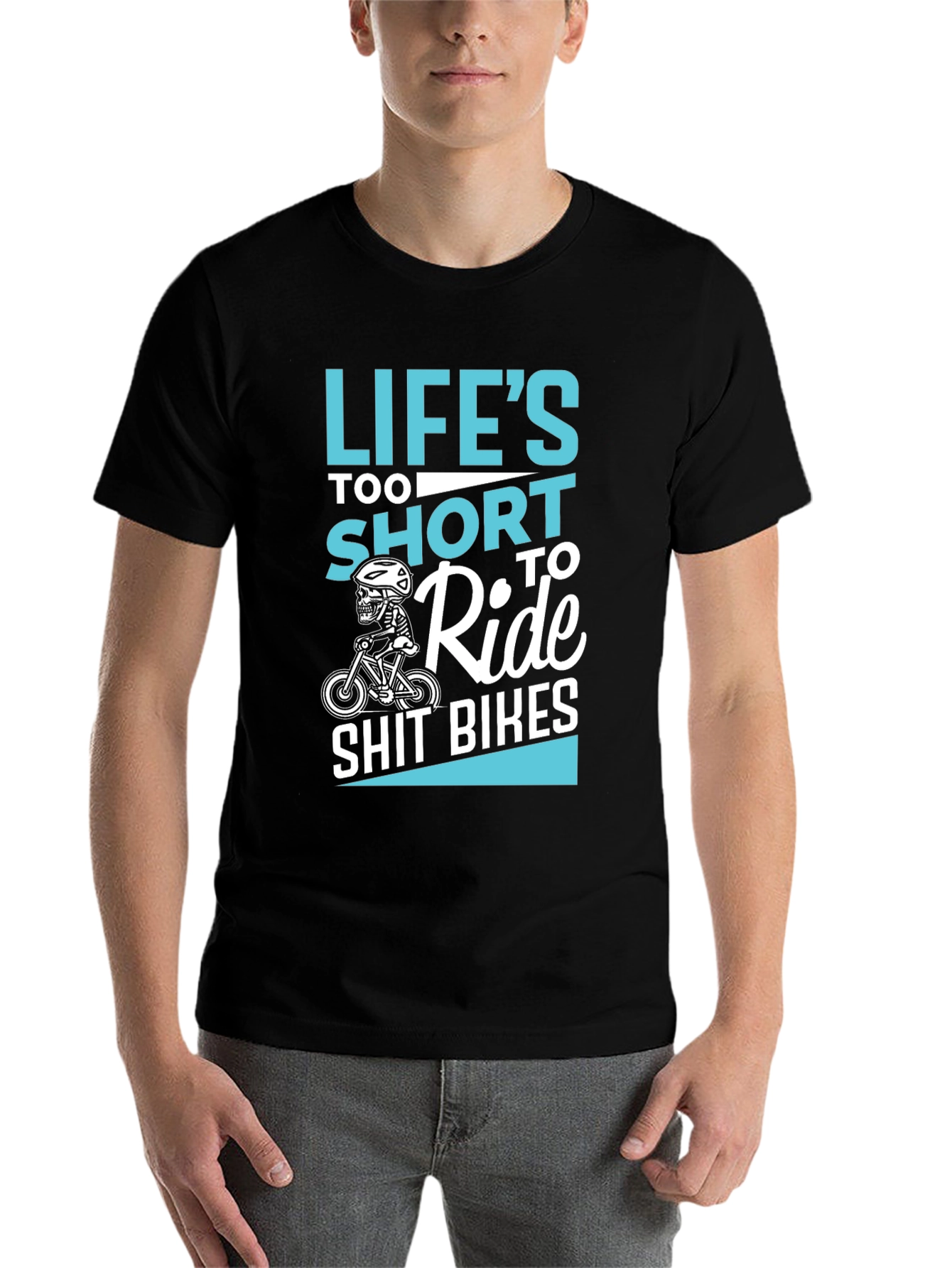 Black Life's Too Short to Ride T-Shirt view 7