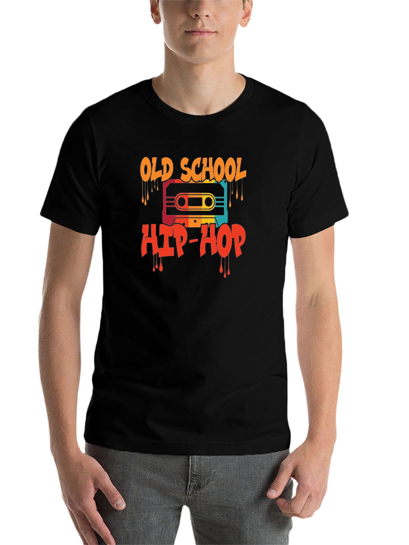 Black Old School Hip-Hop Graphic Tee view 7