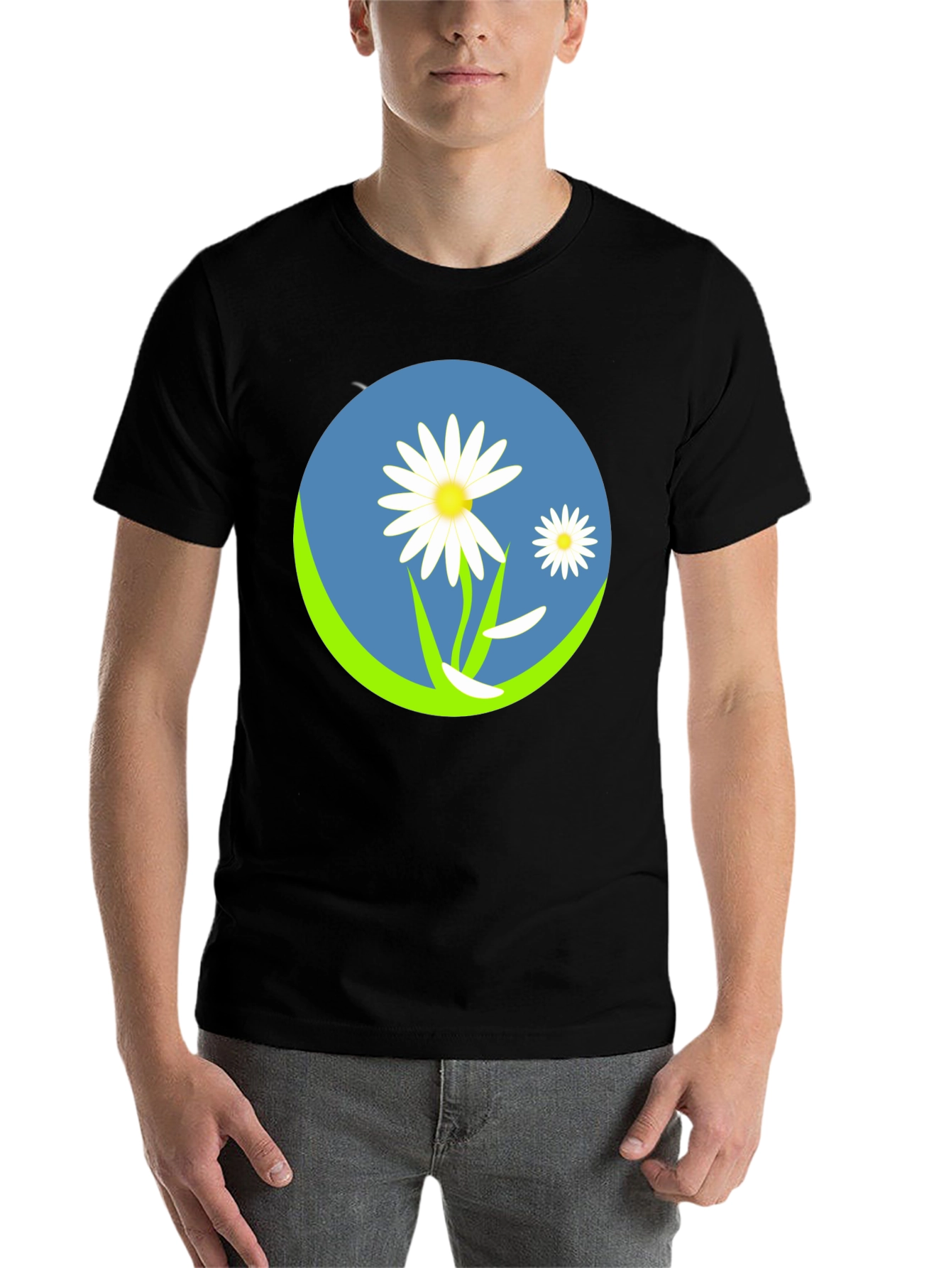 Daisy Circle Graphic Tee - Black - 7