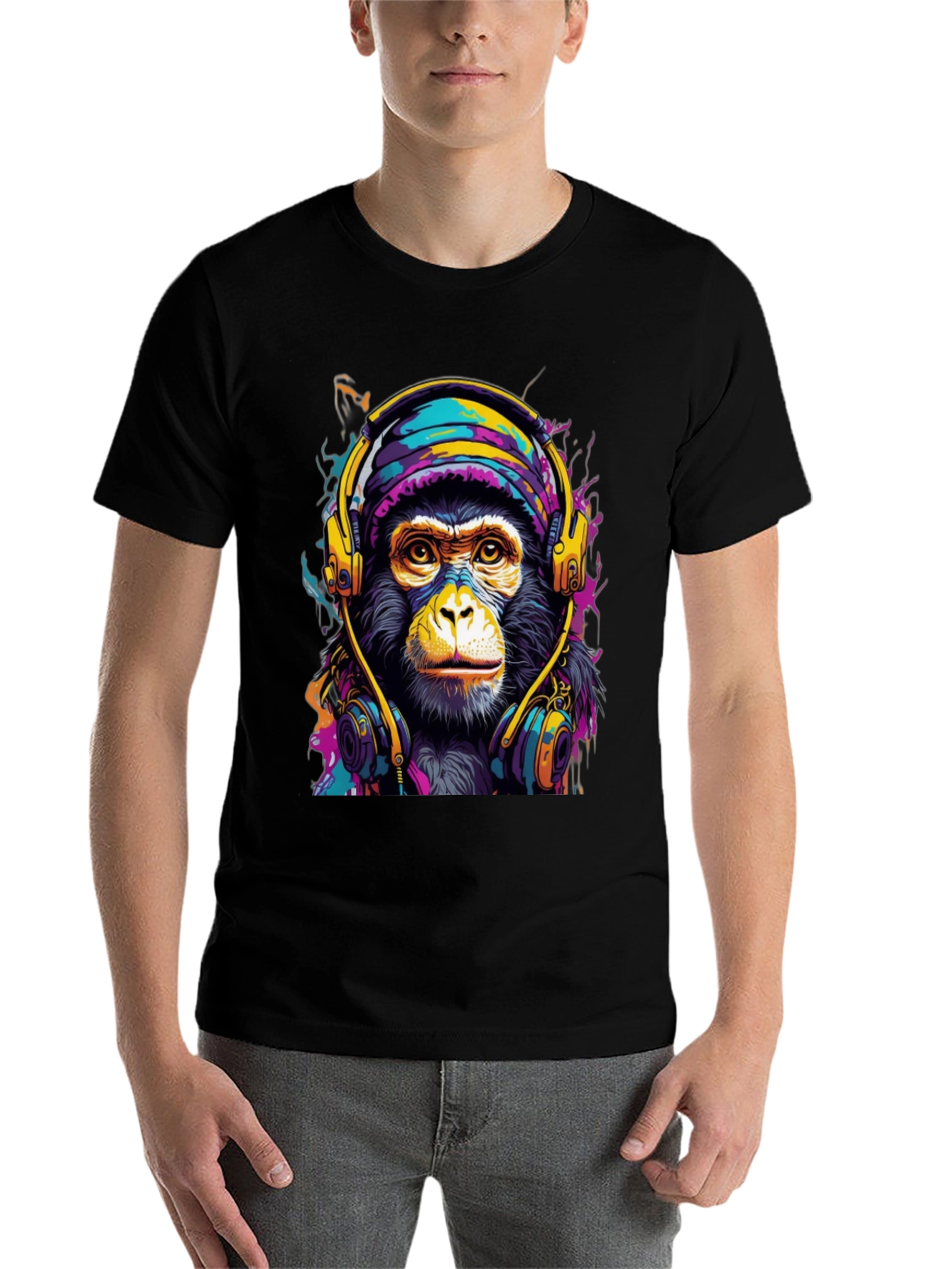 Black Monkey DJ Graphic Tee - Cool & Stylish view 7