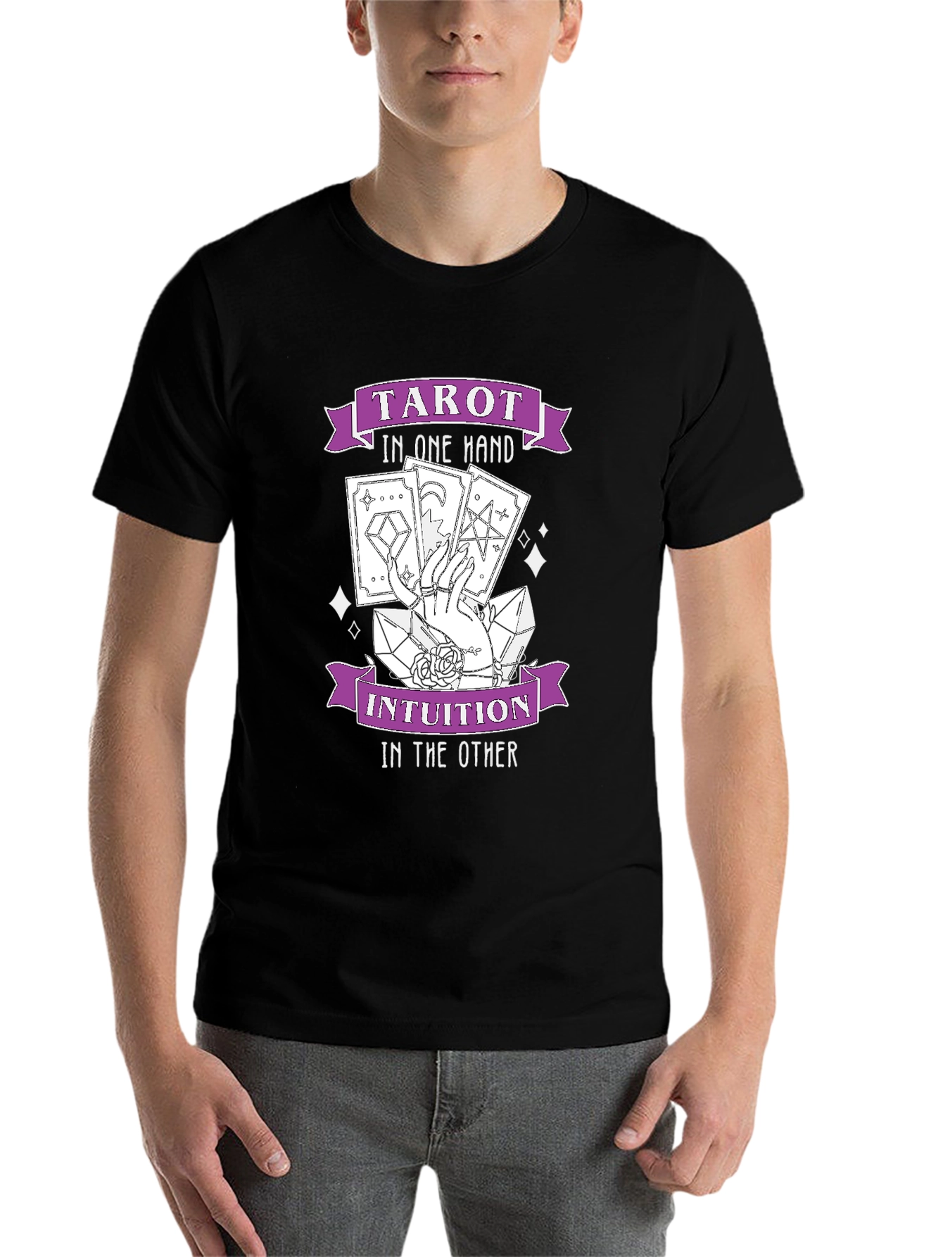 Black Tarot Intuition Graphic T-Shirt - Stylish and Unique view 7