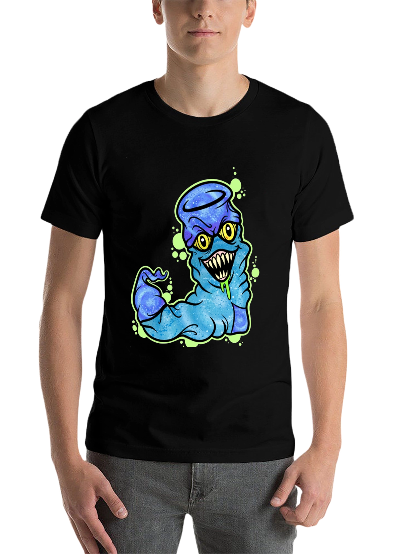 Black Monster Graphic Black T-Shirt view 7