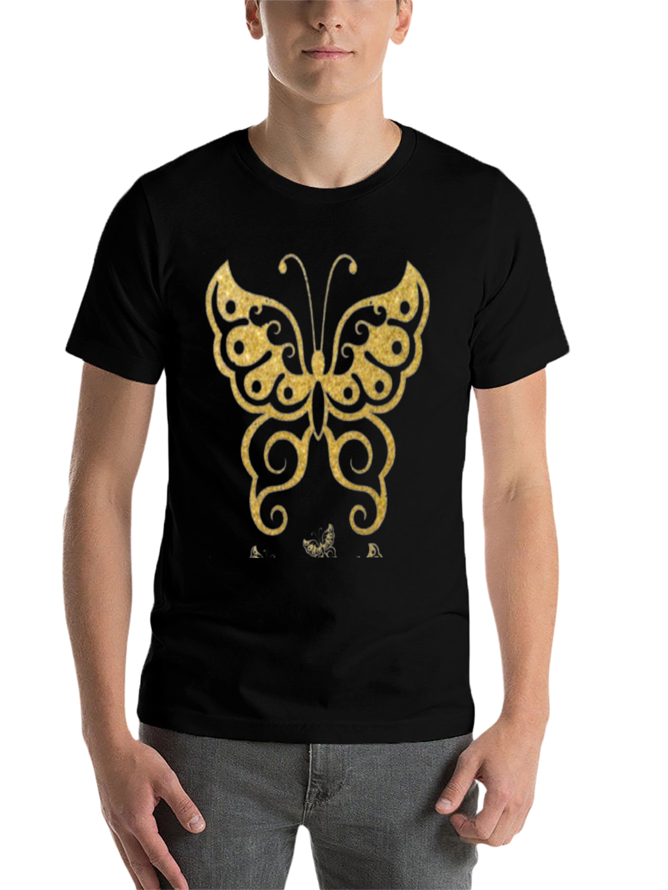 Black Butterfly Graphic Black T-Shirt view 7