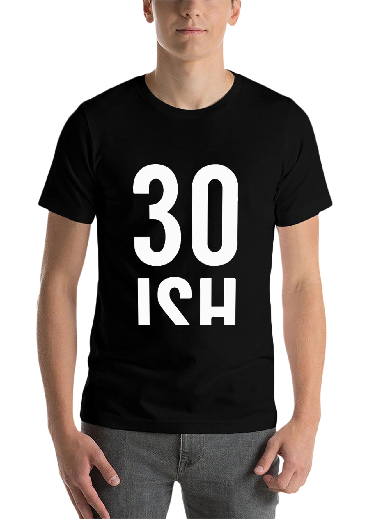 Black Funny 30ish Birthday T-Shirt view 7