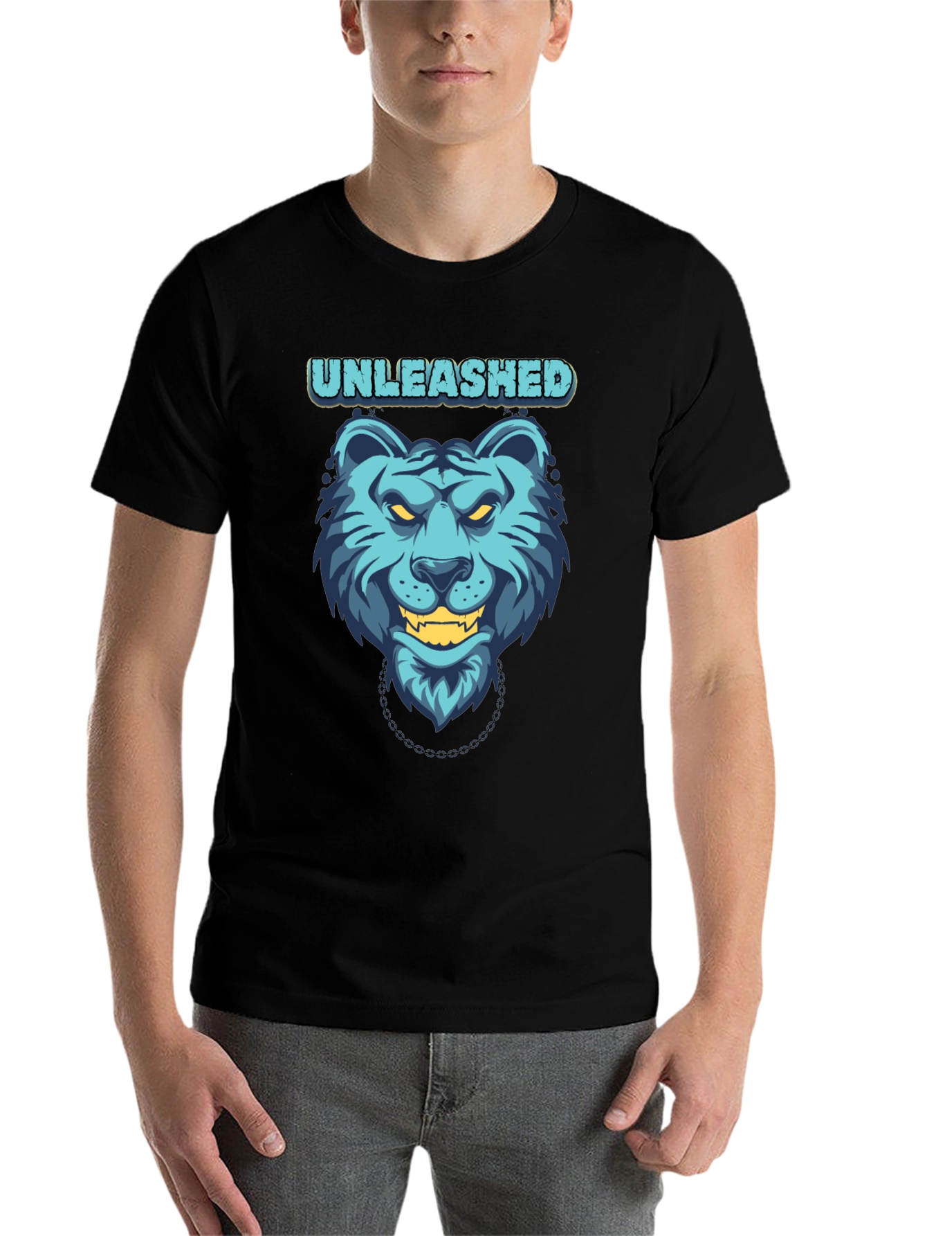 Black Unleashed Tiger Graphic Tee - Men's Black T-Shirt view 7