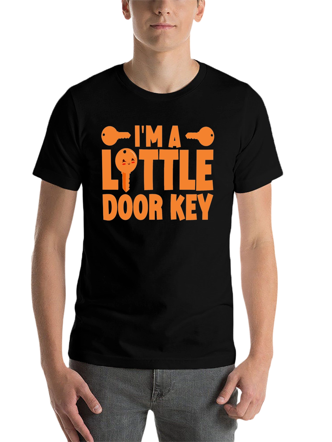 Black I'm a Little Door Key Funny Graphic Tee view 7