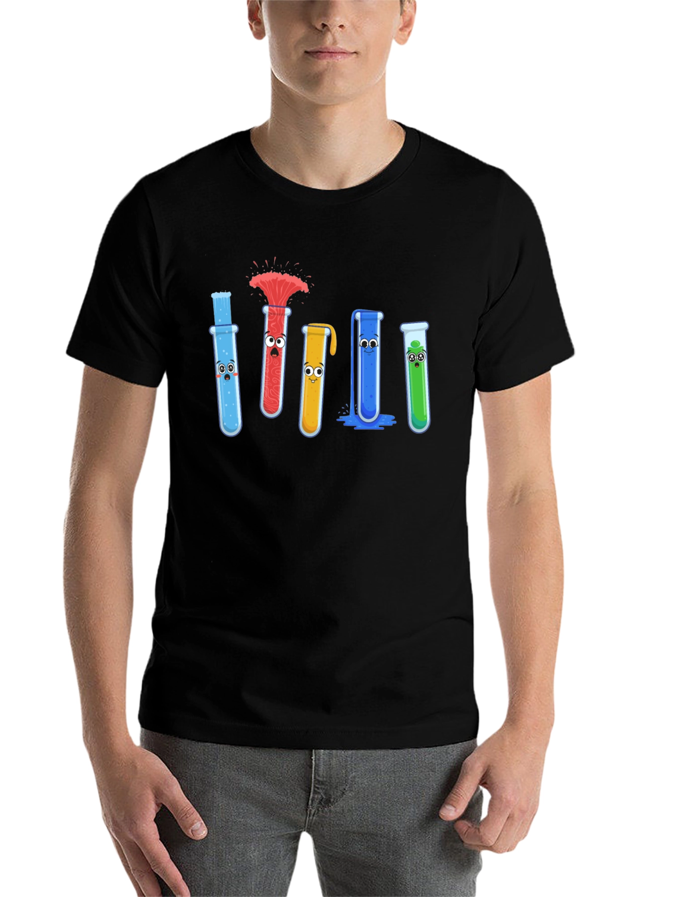 Black Science Beaker Cartoon Graphic Tee view 7