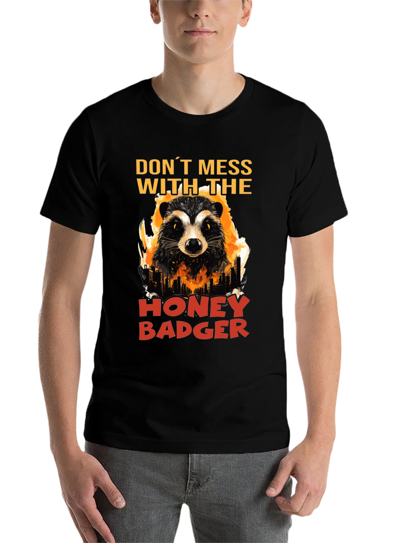 Black Don't Mess with the Honey Badger Graphic Tee view 7