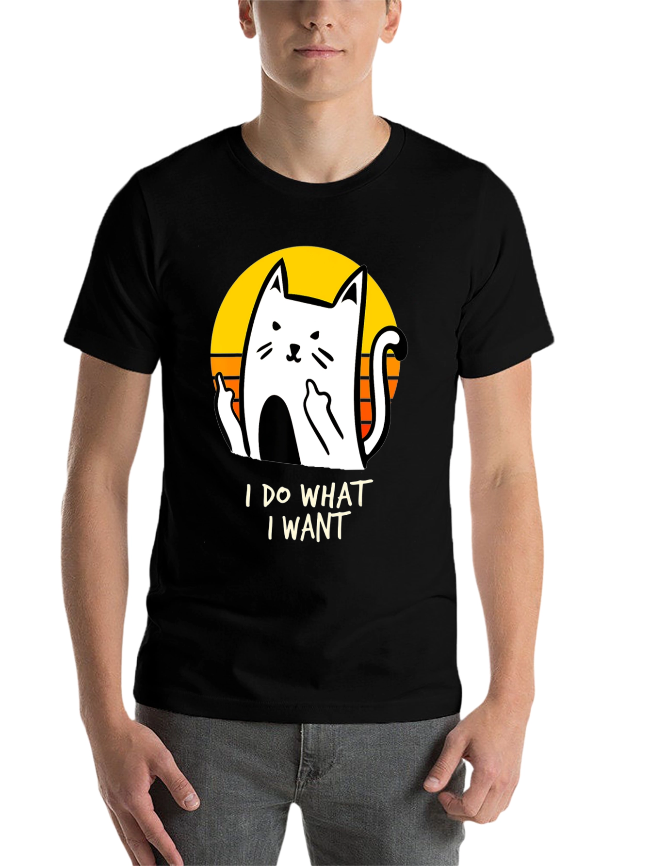 Black I Do What I Want Cat Graphic Tee view 7