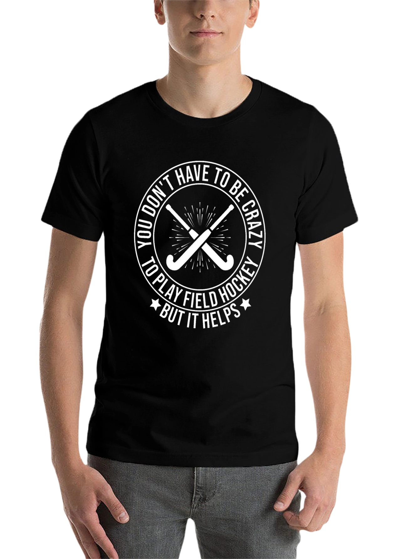 Black Crazy Field Hockey T-Shirt view 7