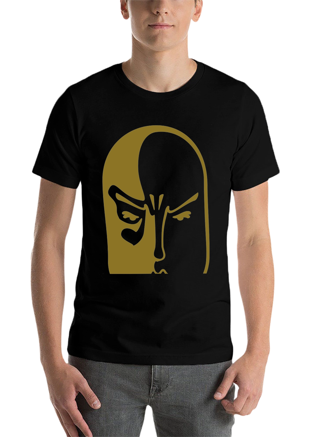 Black Mystery Face Graphic Tee view 7