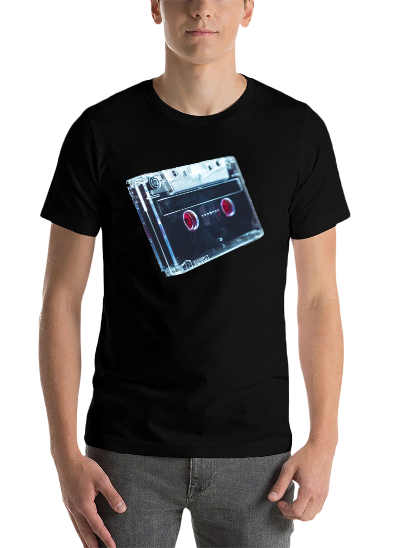 Black Retro Cassette Tape Graphic Tee - Black view 7