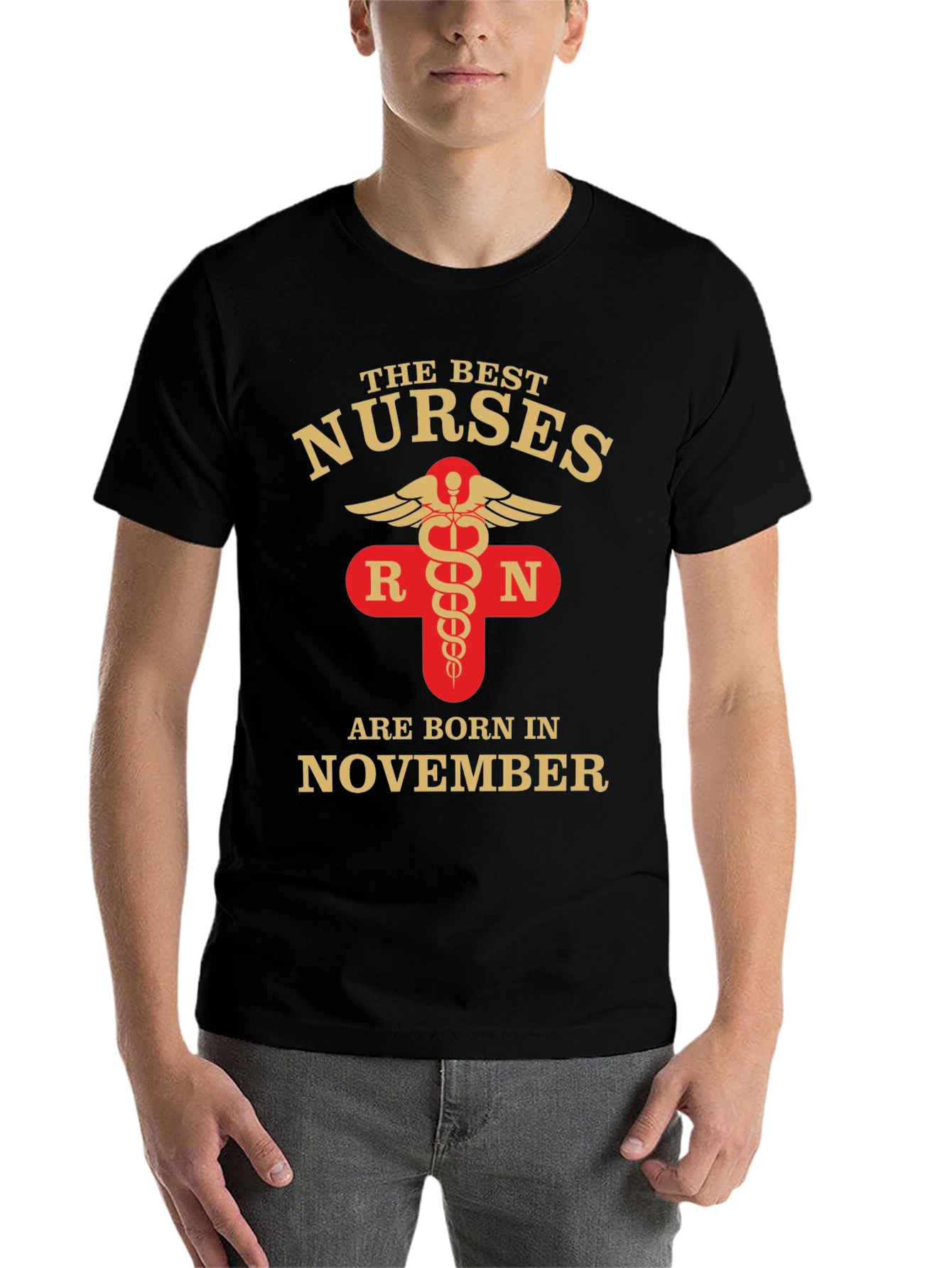 Black Best Nurses are Born in November T-Shirt view 7