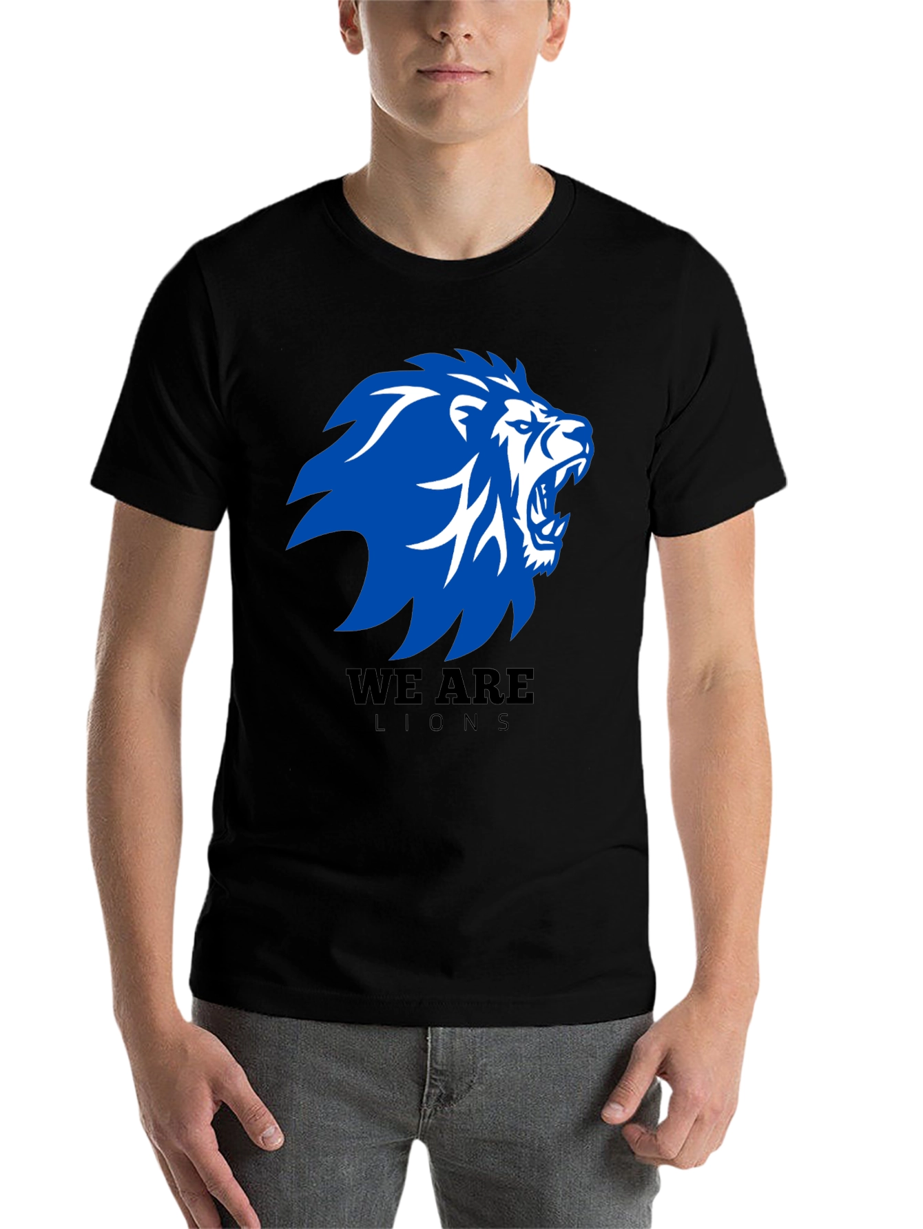 Black We Are Lions Graphic T-Shirt - Black view 7