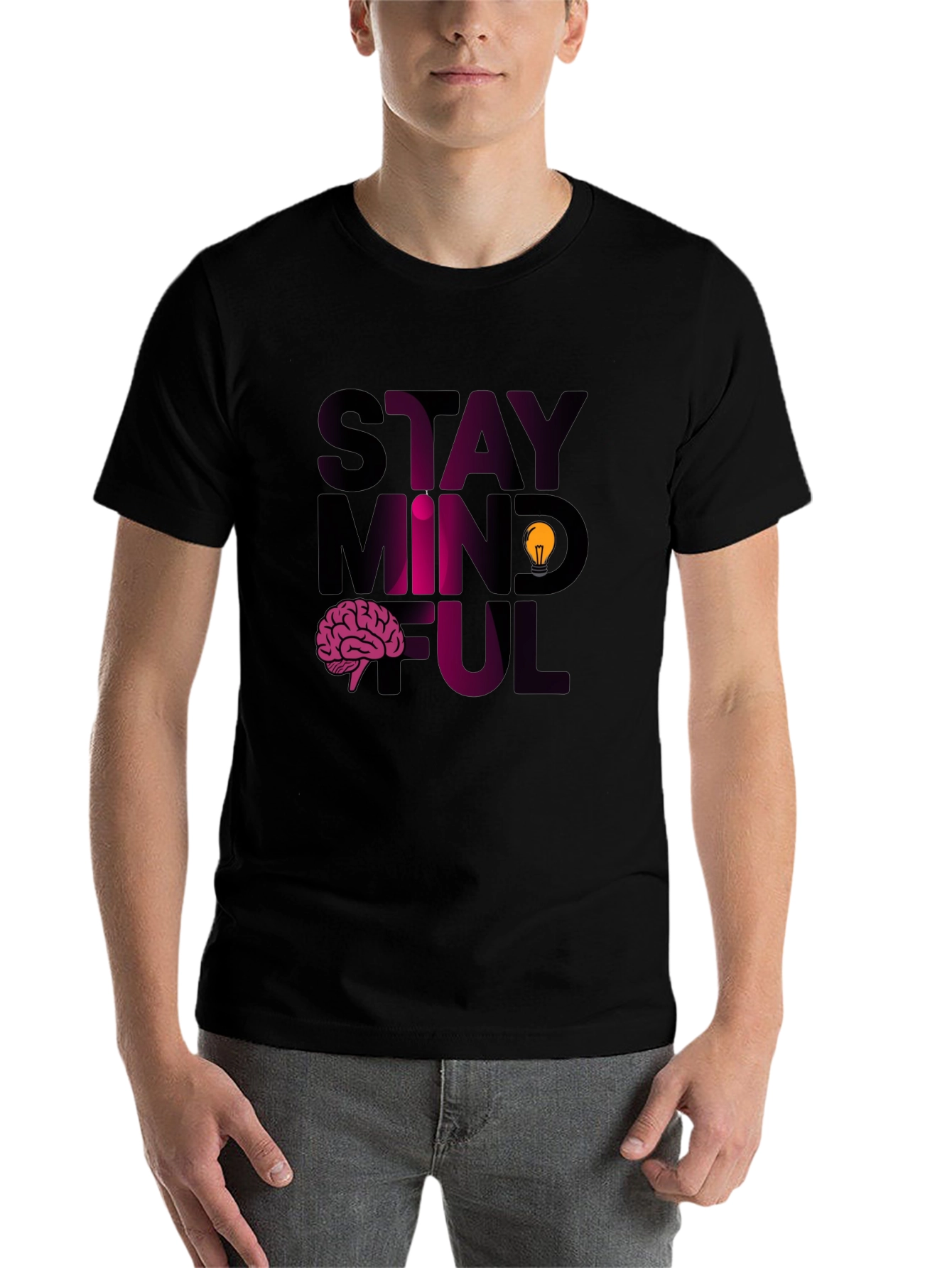 Black Stay Mindful Graphic Tee view 7
