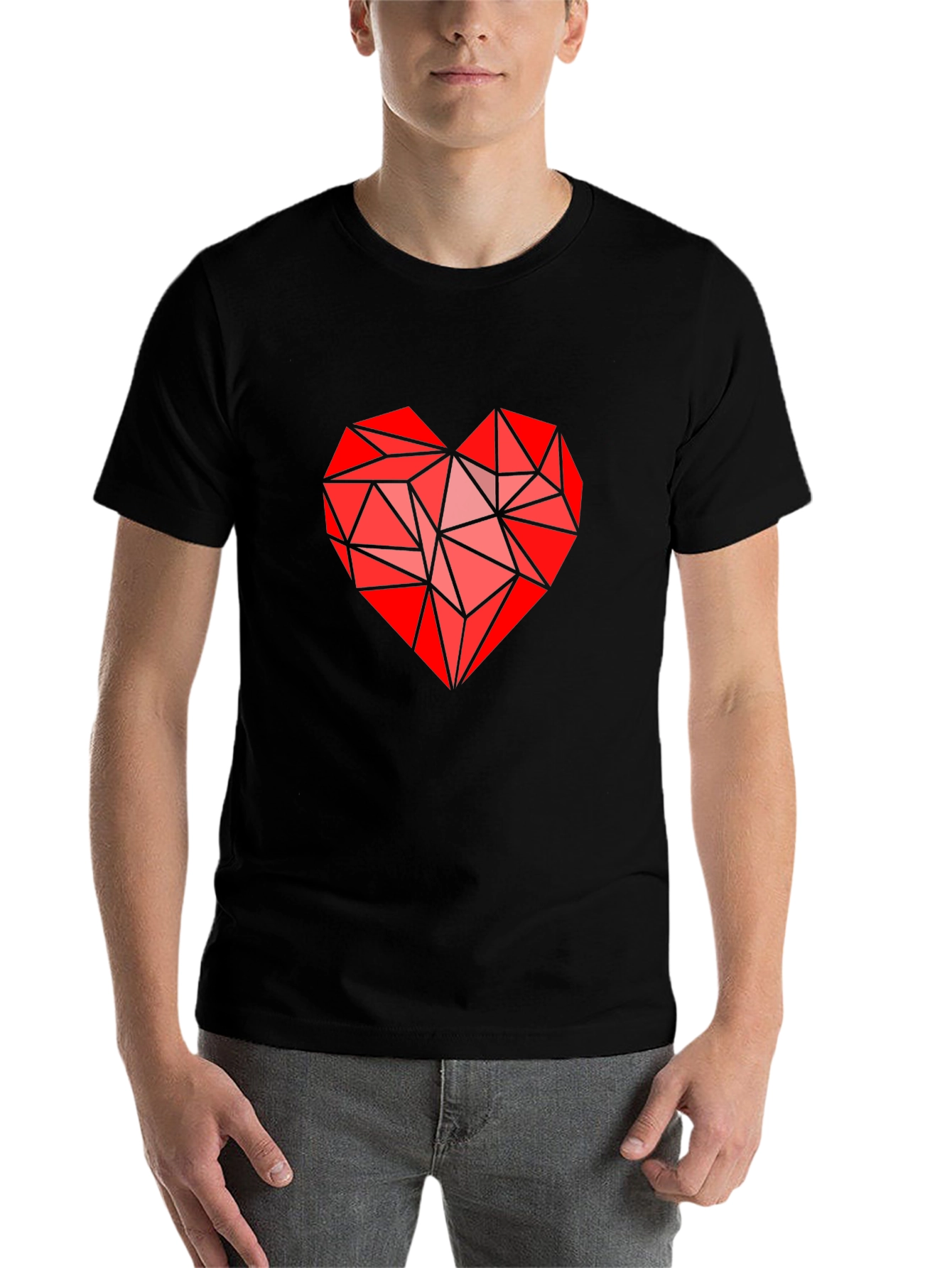 Geometric Heart Graphic Tee - Modern Love Statement Shirt - 7