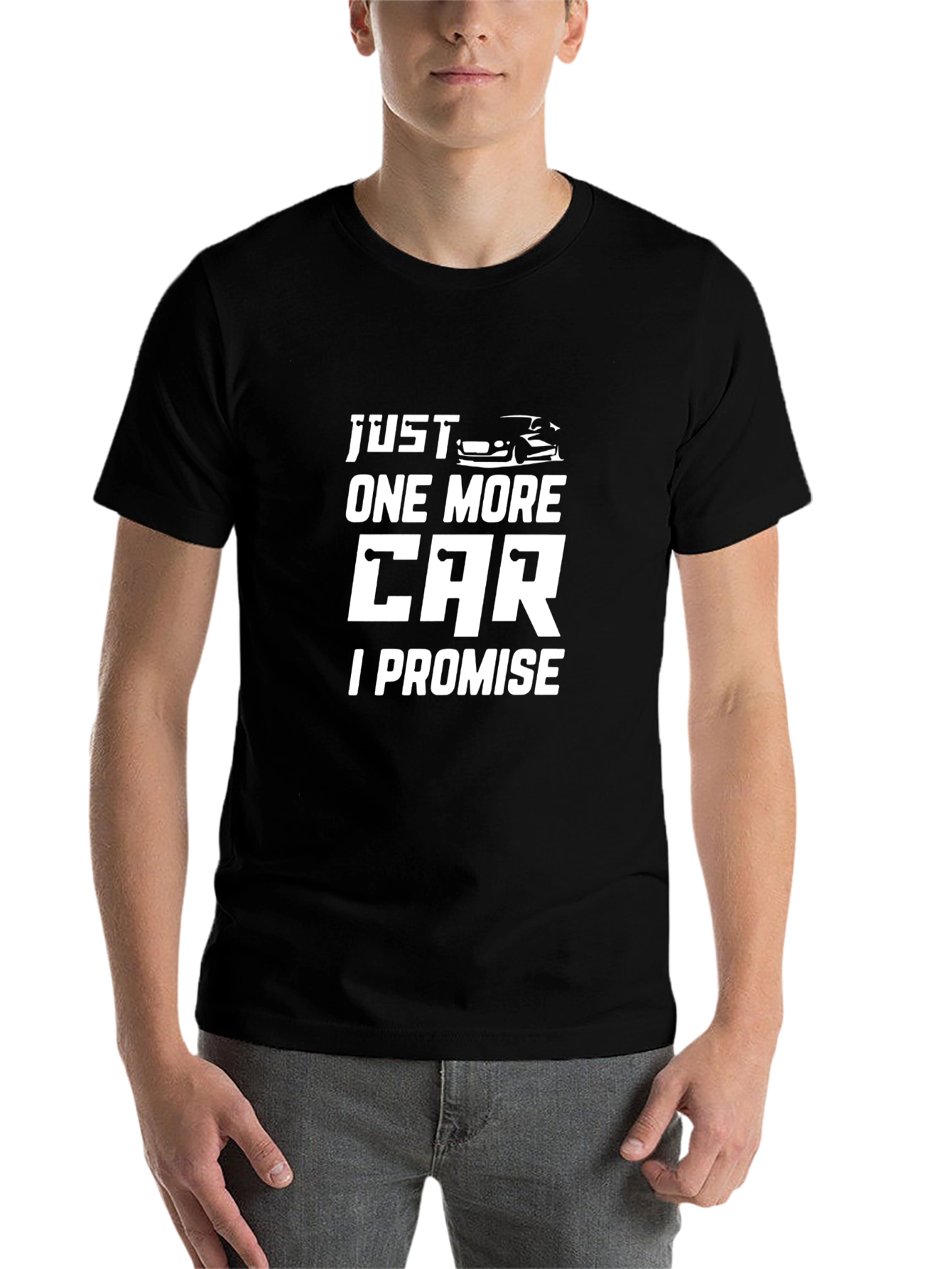 Black Just One More Car T-Shirt view 7