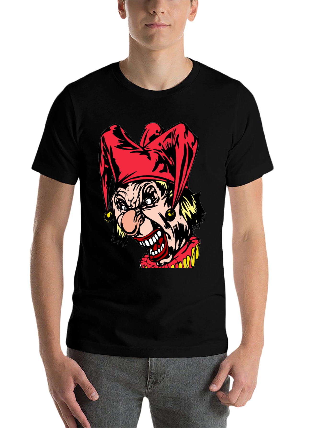 Black Creepy Clown T-Shirt - Horror Jester Graphic Tee view 7