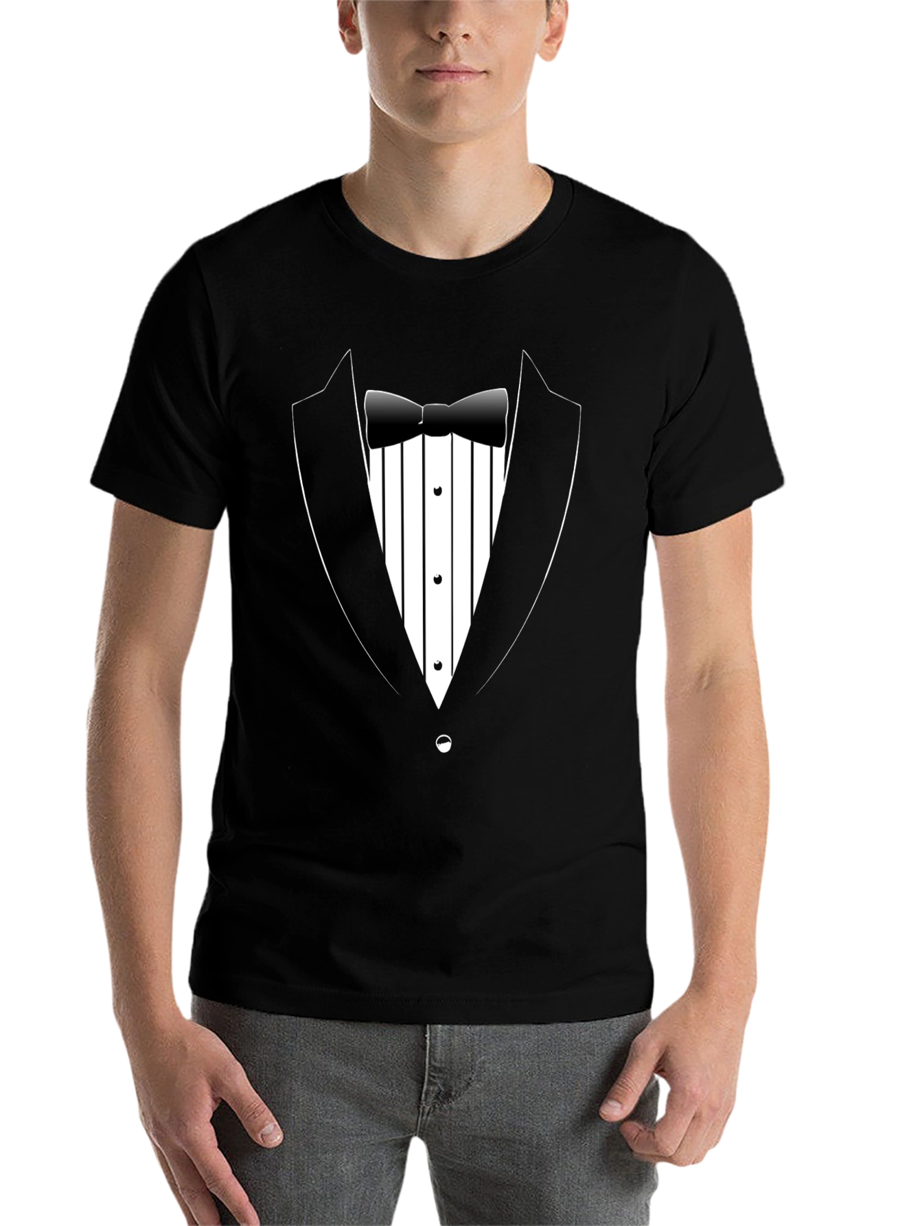 Black Tuxedo T-Shirt - Novelty Graphic Tee view 7