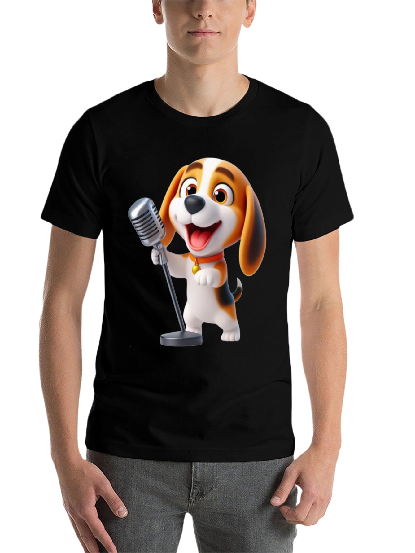 Black Dog Singing T-Shirt view 7