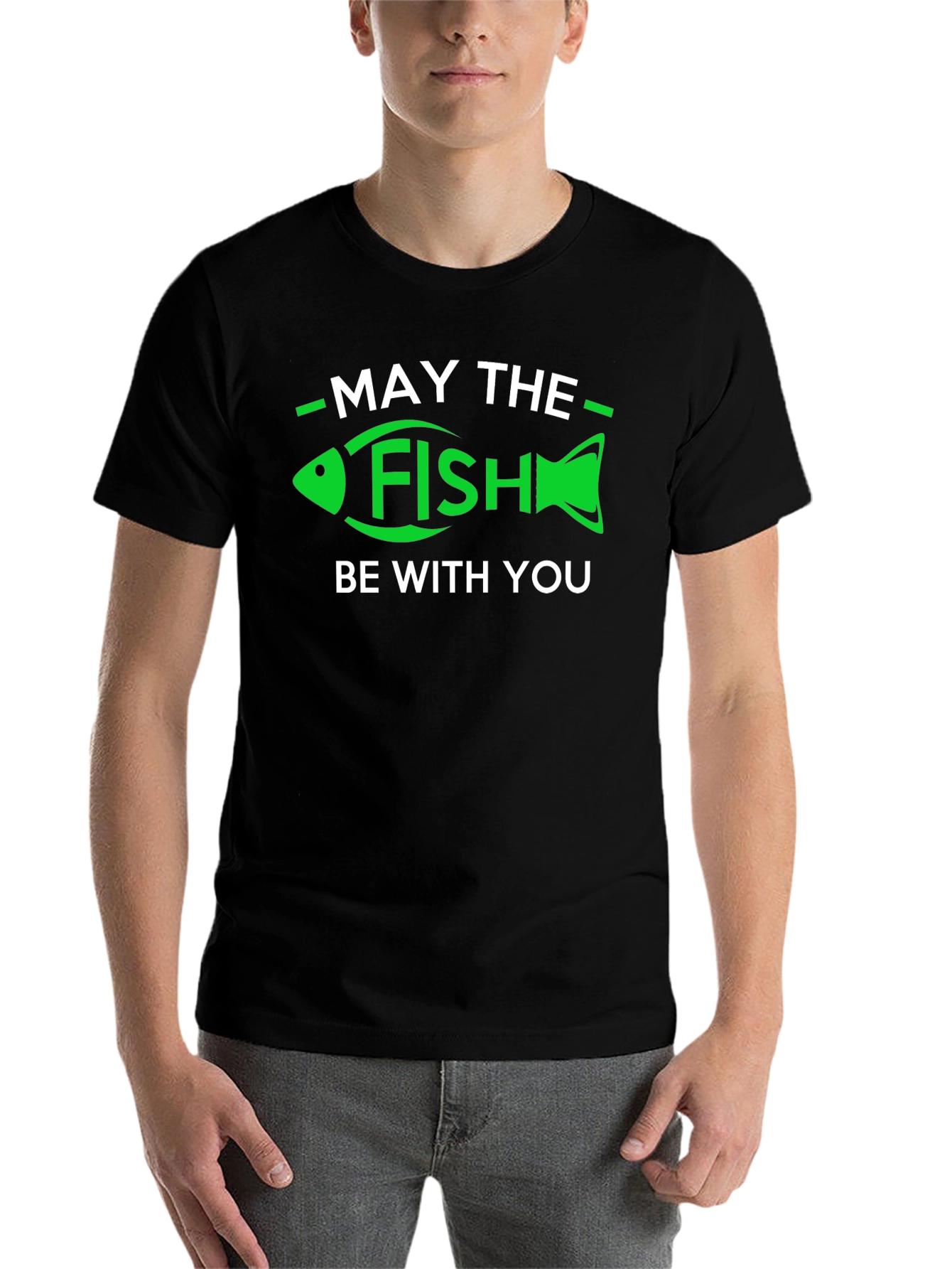 Black May the Fish Be With You T-Shirt view 7