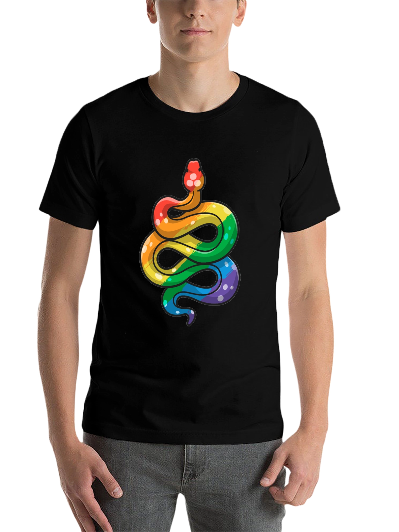 Black Rainbow Snake T-Shirt - Pride Apparel view 7
