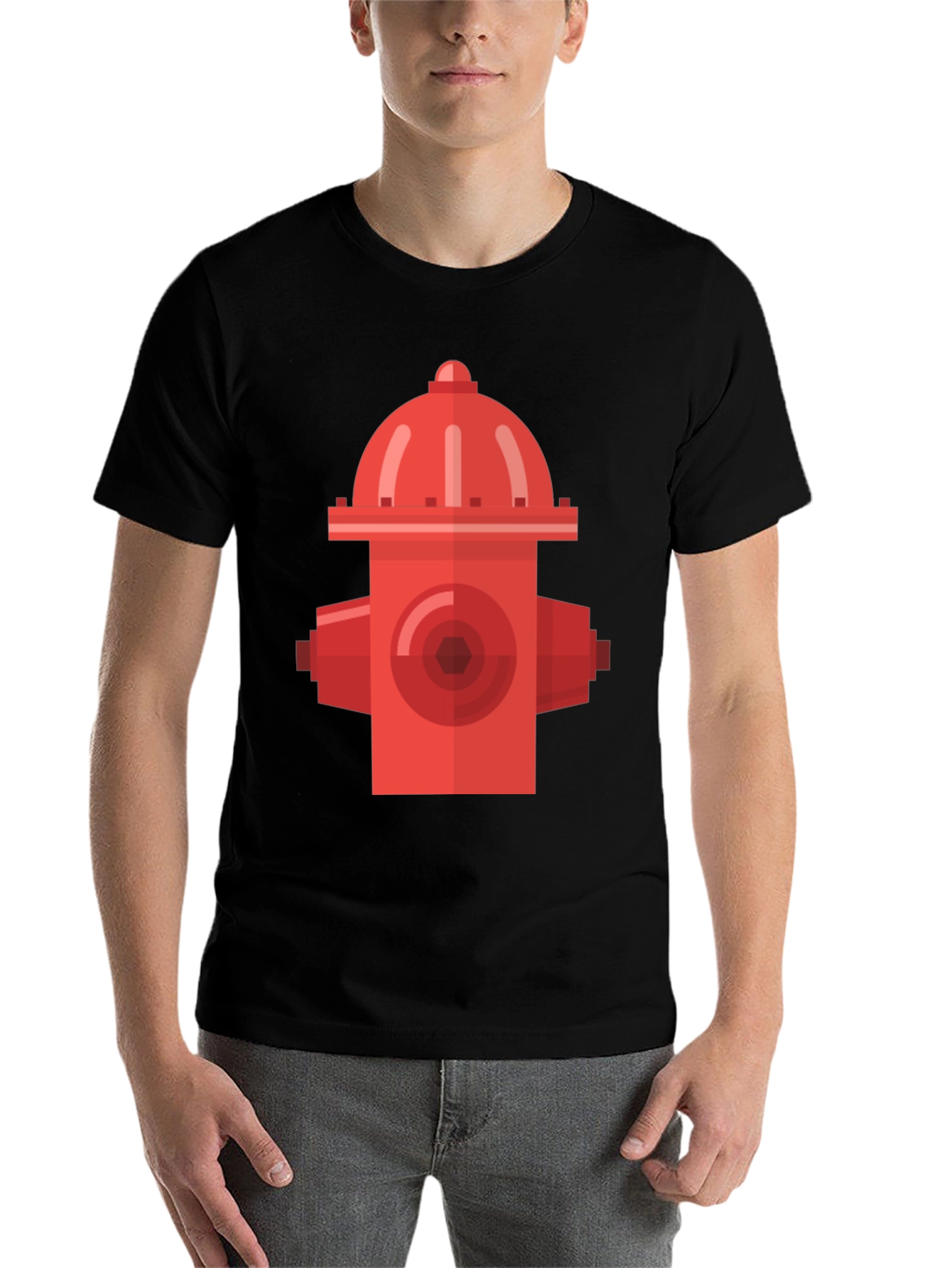 Black Retro Fire Hydrant Black T-Shirt - Urban Style view 7