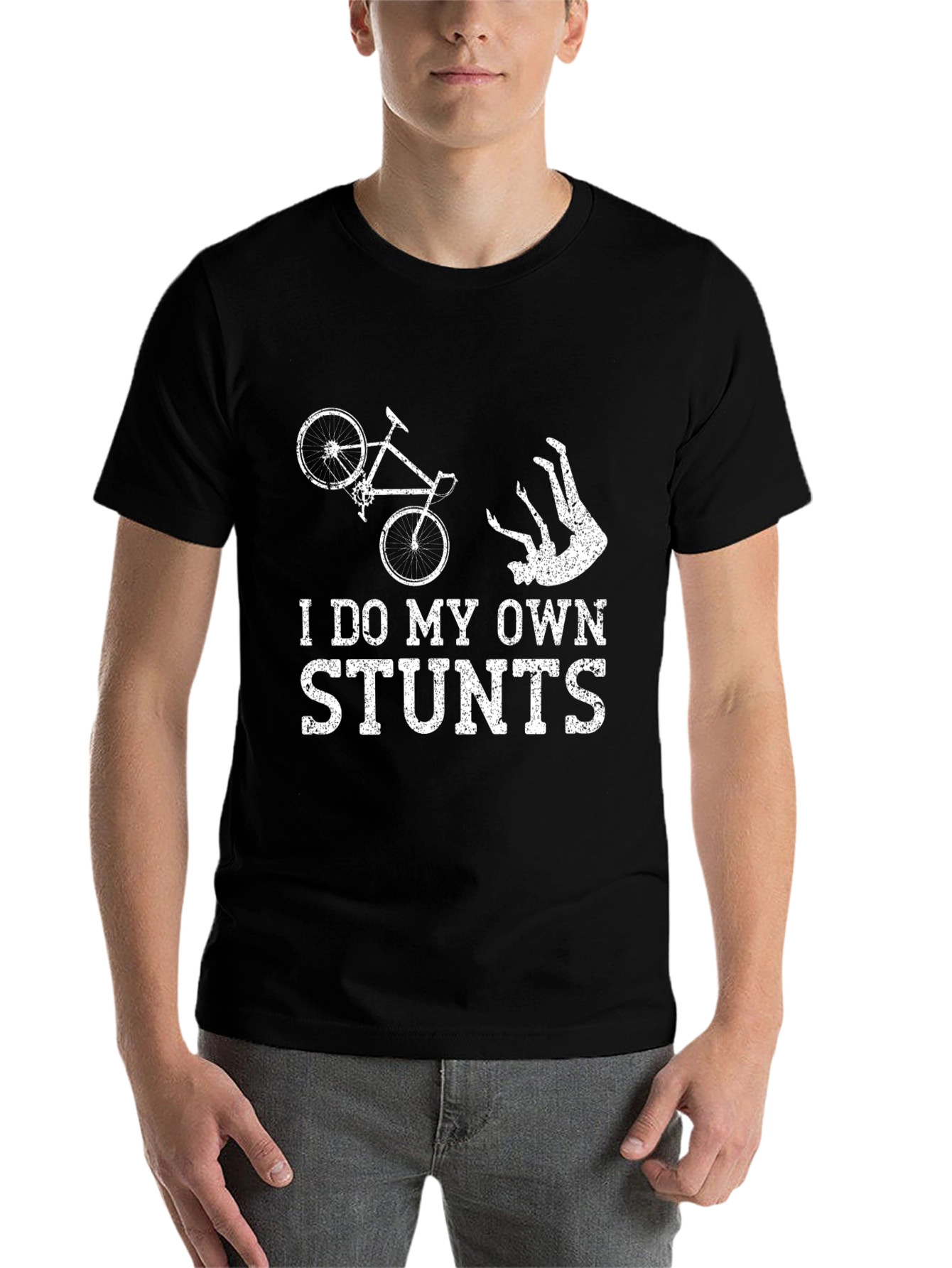 Black Funny Stuntman T-Shirt view 7