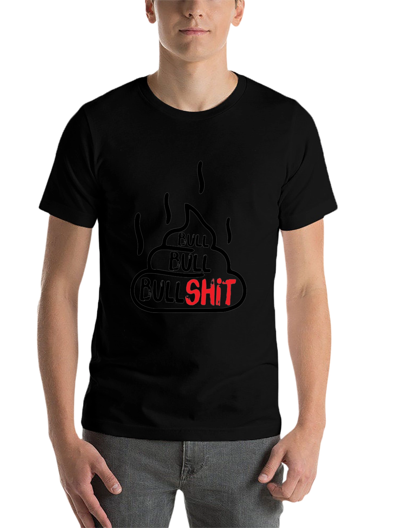 Black Bullshit Graphic Tee - Funny Humor Novelty T-Shirt view 7