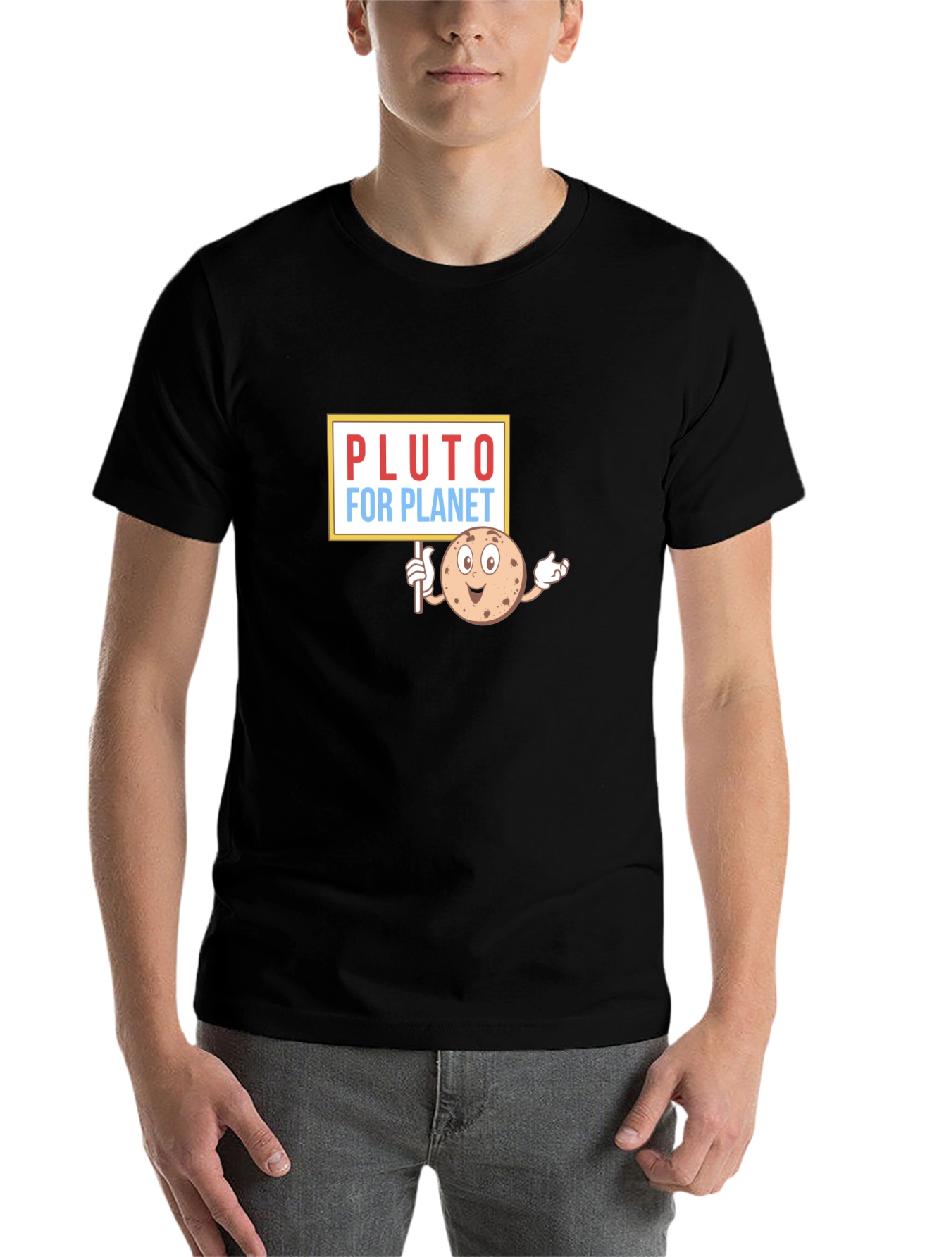 Black Pluto for Planet Graphic T-Shirt view 7
