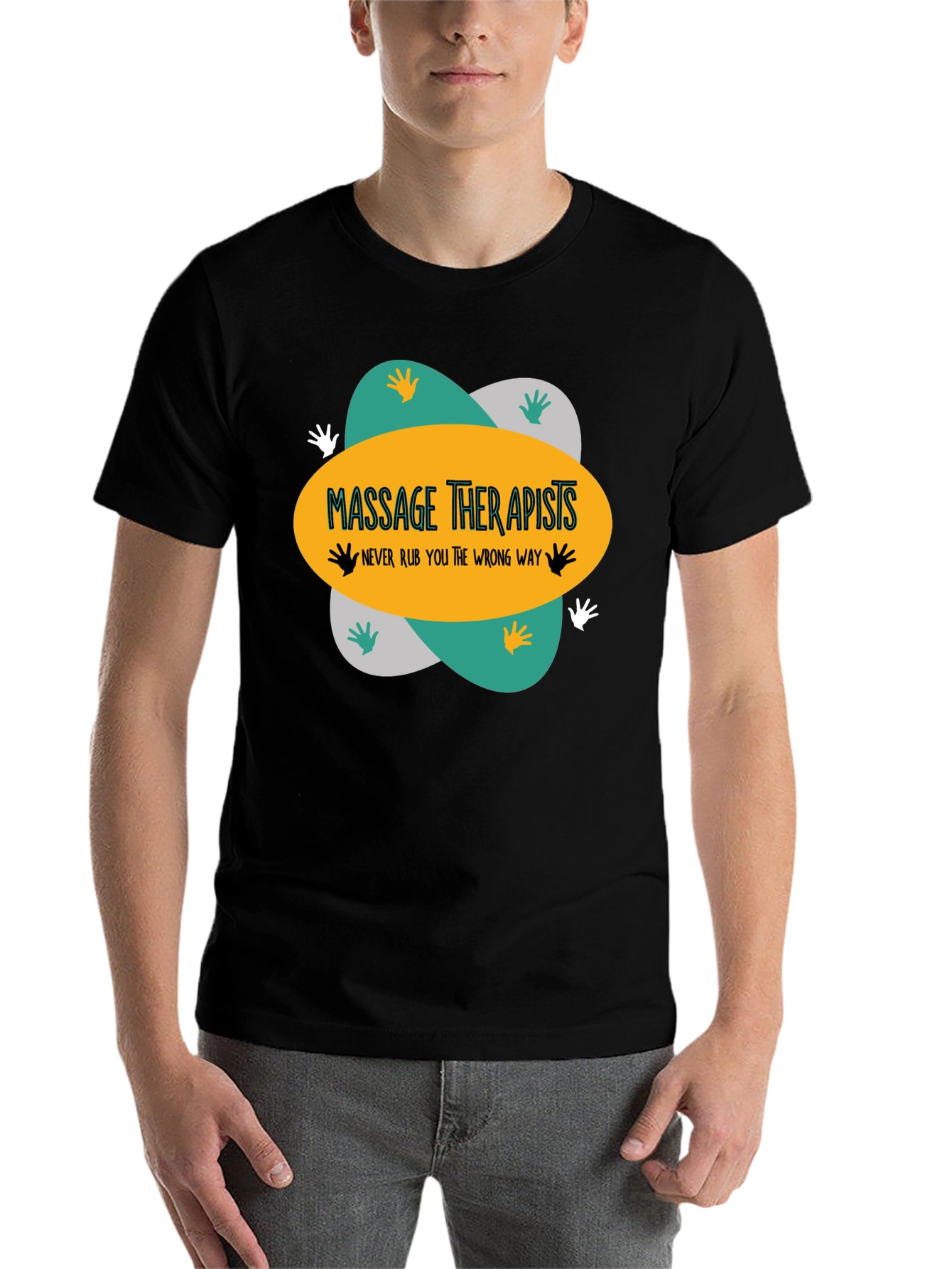 Black Massage Therapists T-Shirt - Funny Massage Gift view 7