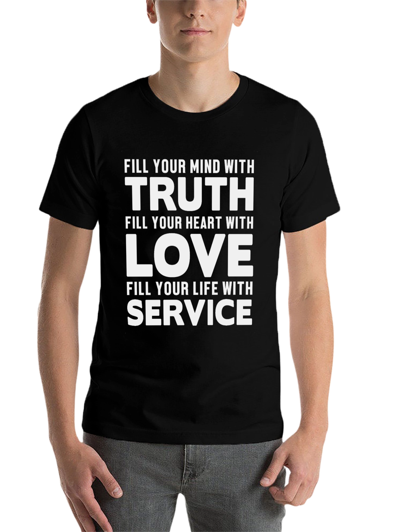 Black Mind, Heart, Life T-Shirt - Truth, Love, Service view 7