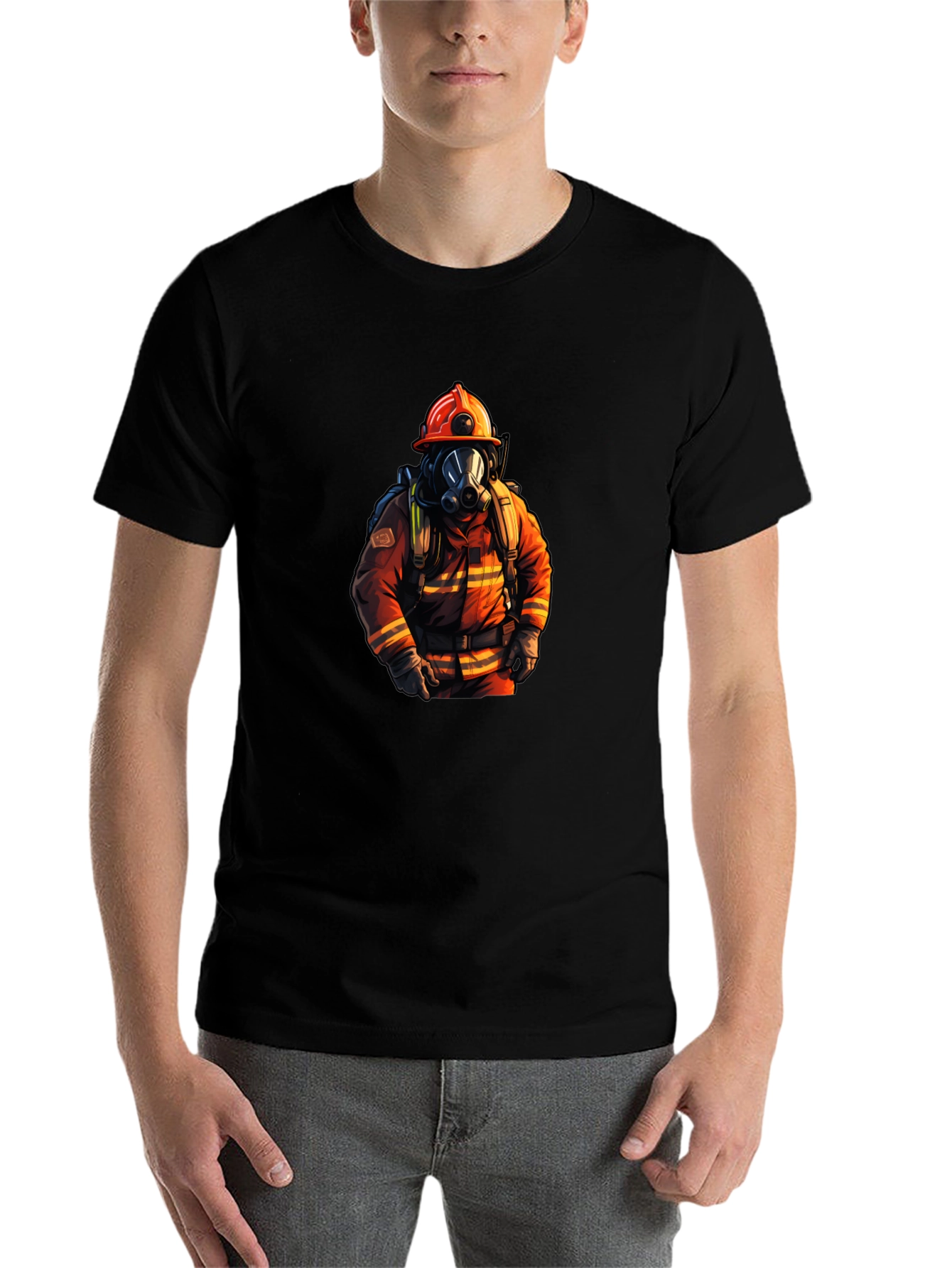 Black Firefighter Graphic T-Shirt - Premium Cotton view 7
