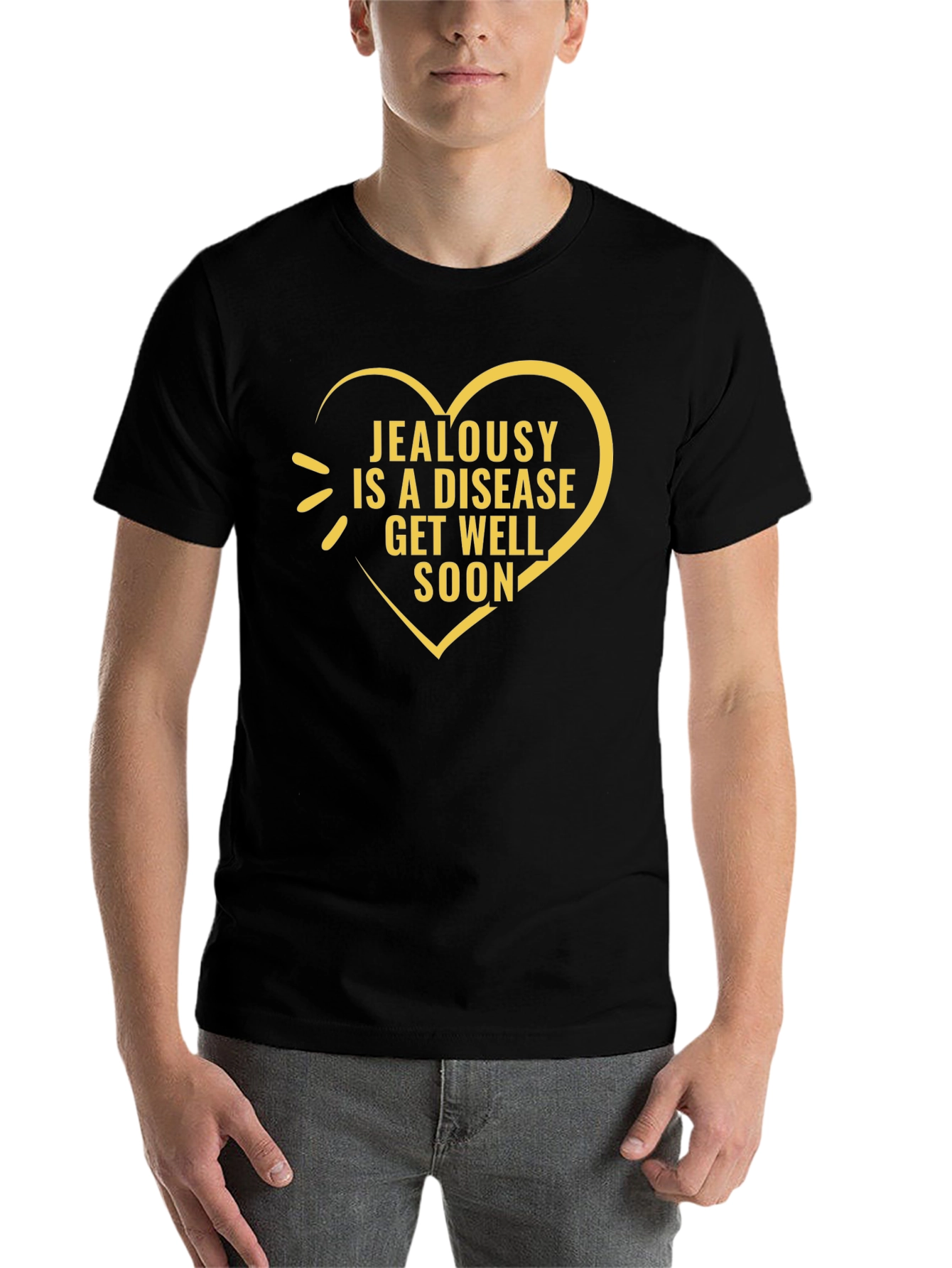 Jealousy Is a Disease Black Graphic T-Shirt - 7
